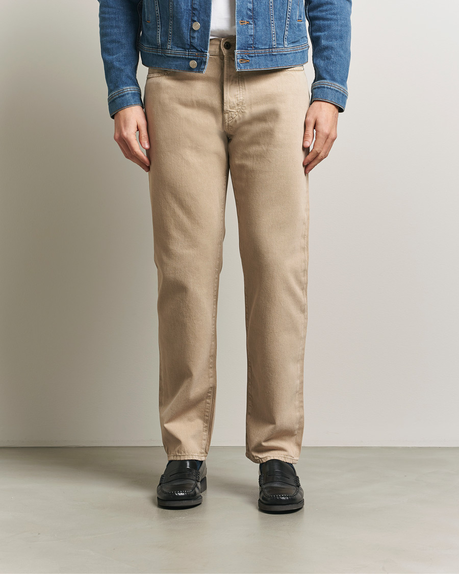 Herr | Byxor | Jacob Cohën | Edos Regular Straight Fit Bull Denim Jeans Beige