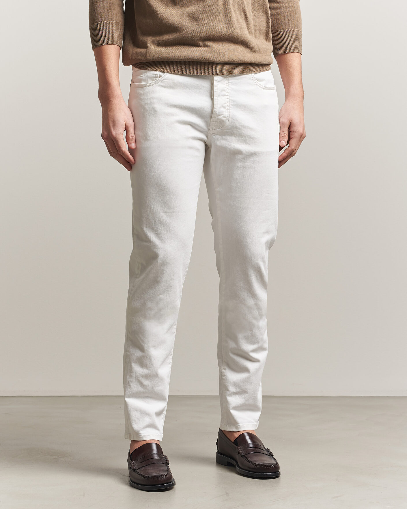 Herr | Jeans | Jacob Cohën | Bard Slim Fit Bull Stretch Jeans White
