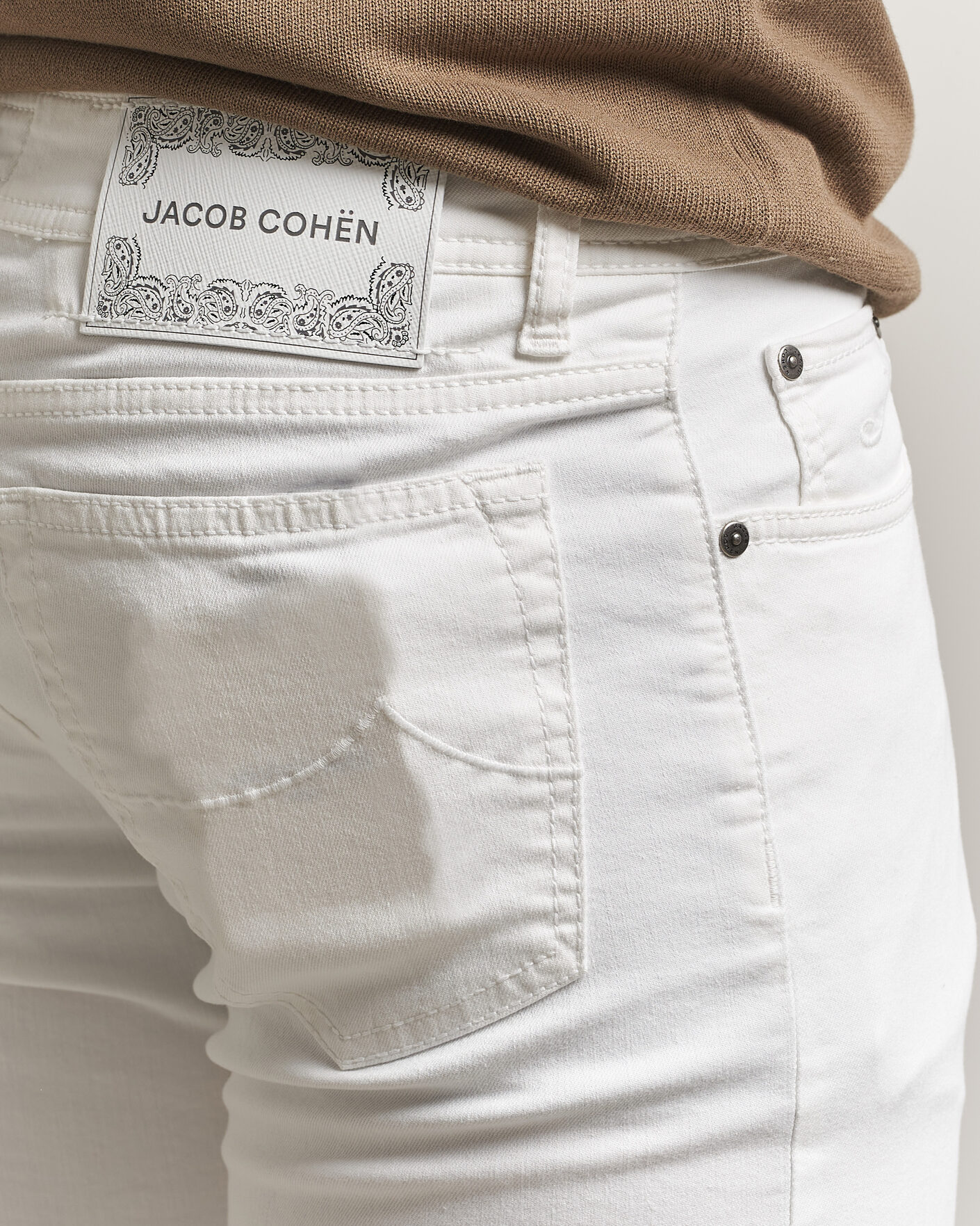Herr | Jeans | Jacob Cohën | Bard Slim Fit Bull Stretch Jeans White