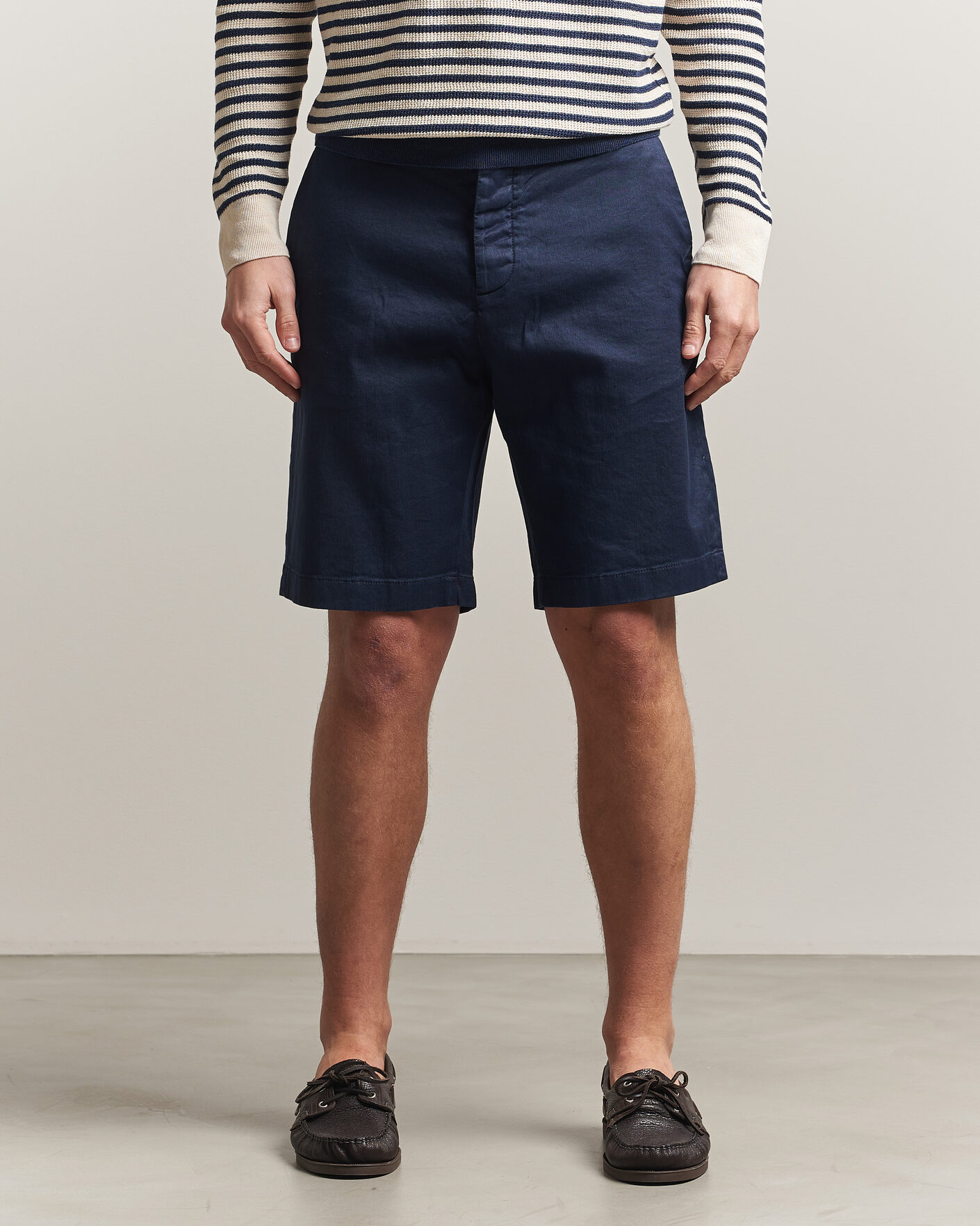 Herr | Shorts | Jacob Cohën | George Stretch Linen Shorts Navy
