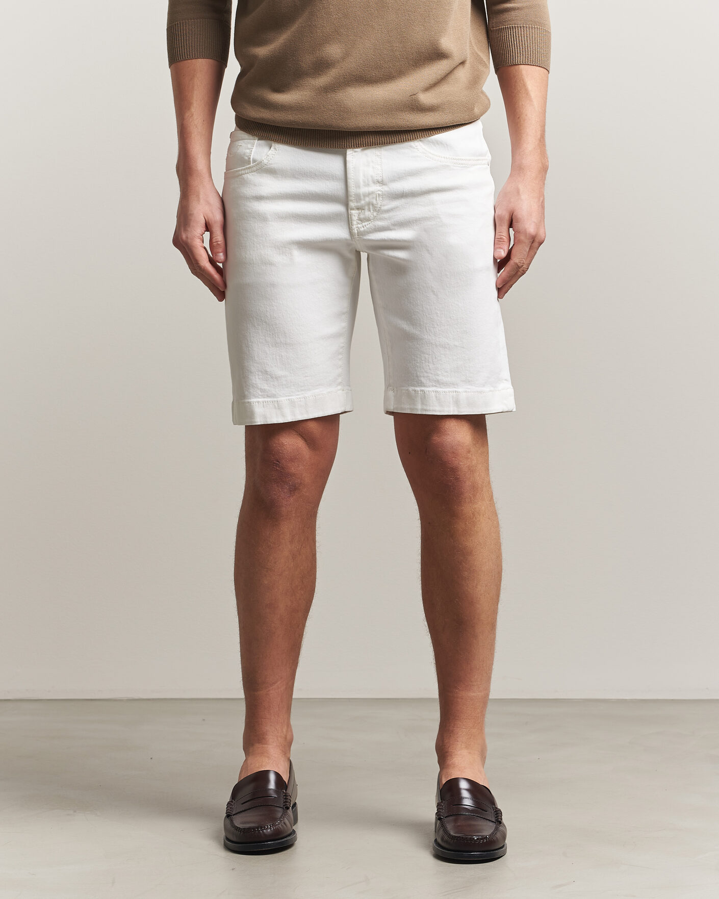 Herr | Shorts | Jacob Cohën | Nicolas Bull Stretch Denim Shorts White