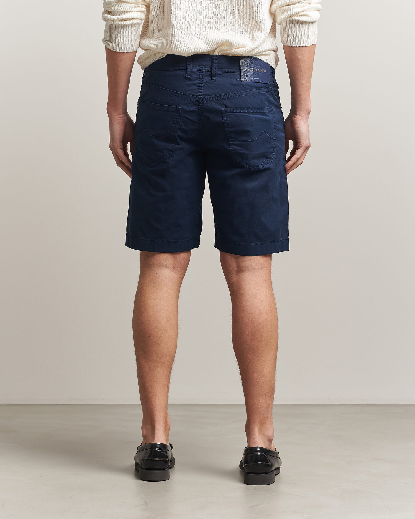 Herr | Shorts | Jacob Cohën | Nicolas Cotton Gabardine Shorts Navy