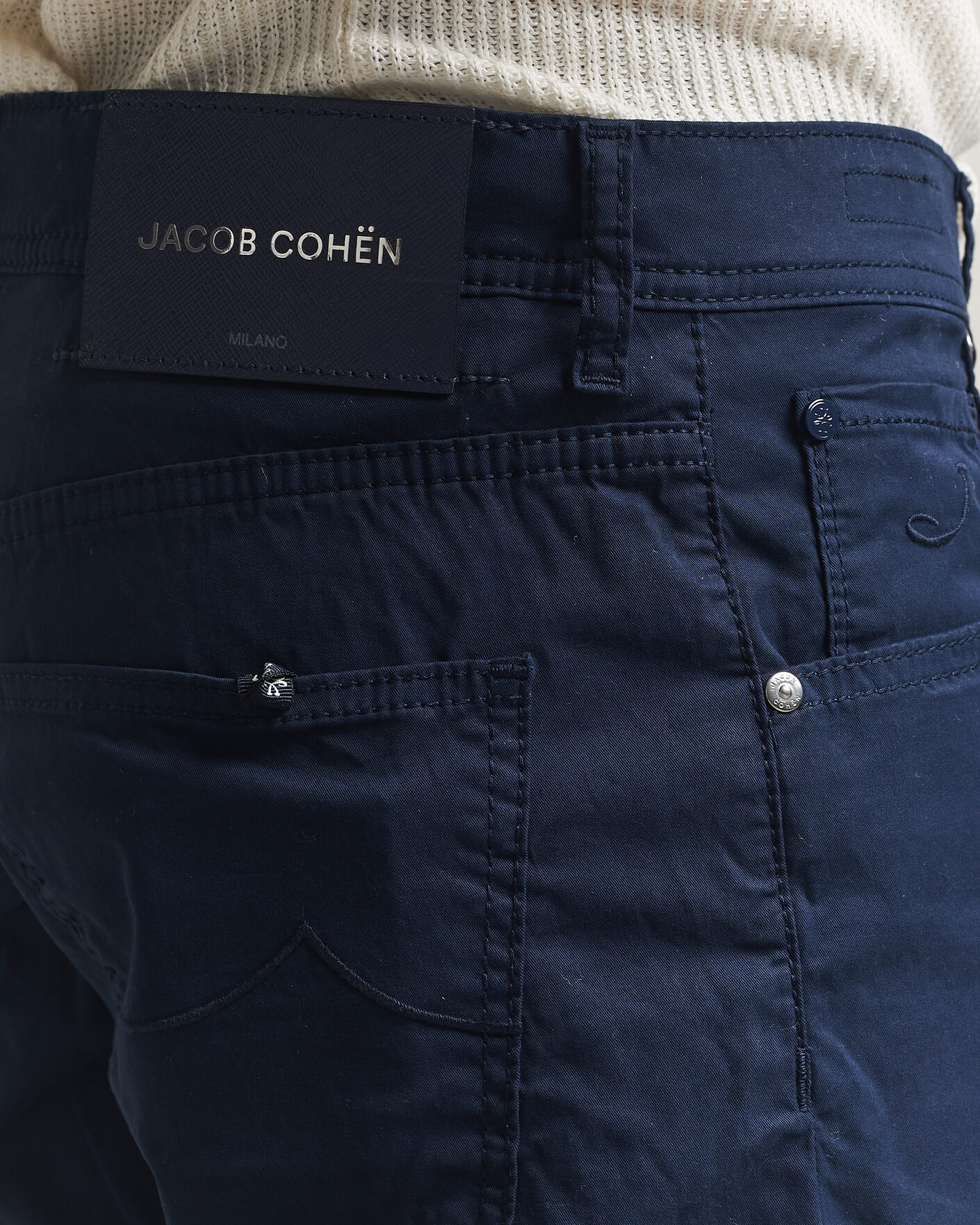 Herr | Shorts | Jacob Cohën | Nicolas Cotton Gabardine Shorts Navy