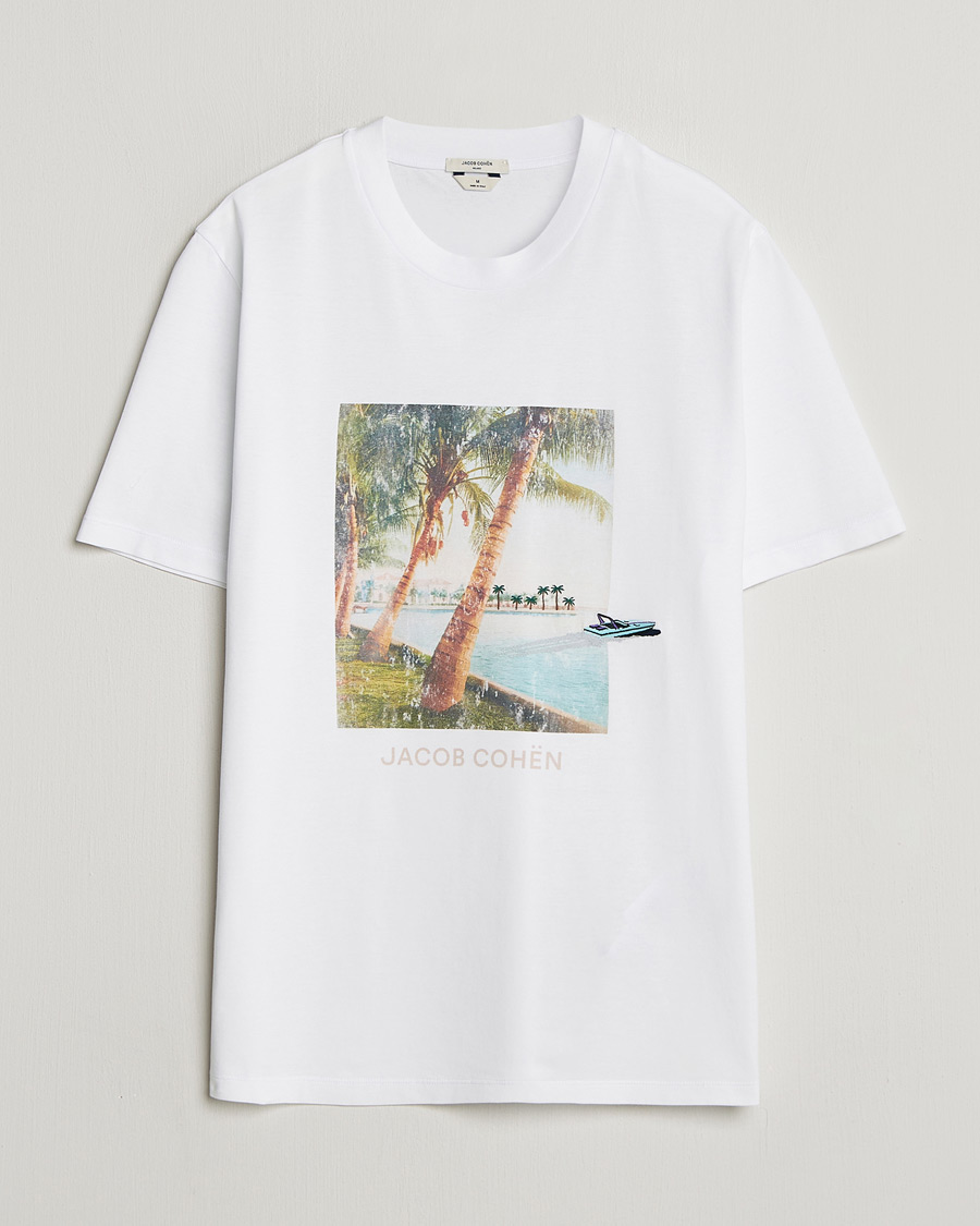 Herr | T-Shirts | Jacob Cohën | Cotton Logo T-Shirt White