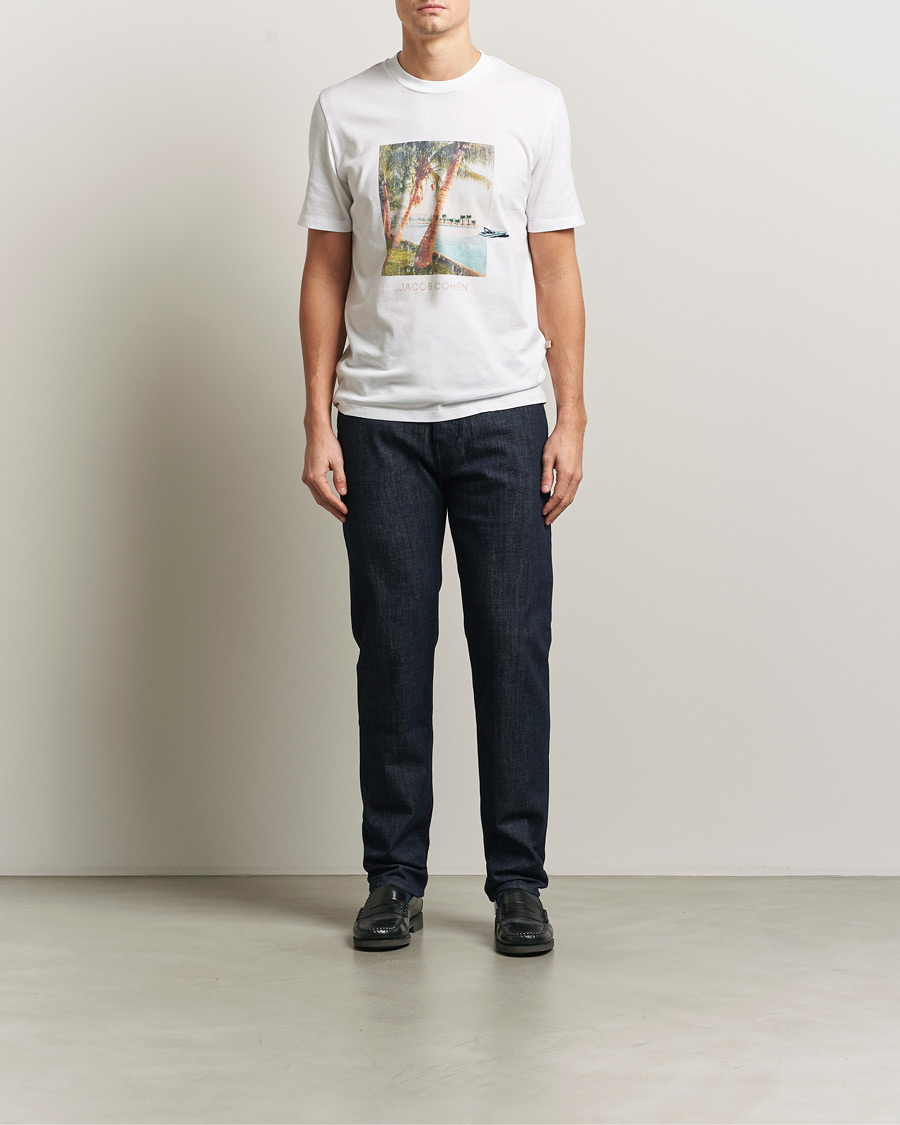 Herr | T-Shirts | Jacob Cohën | Cotton Logo T-Shirt White