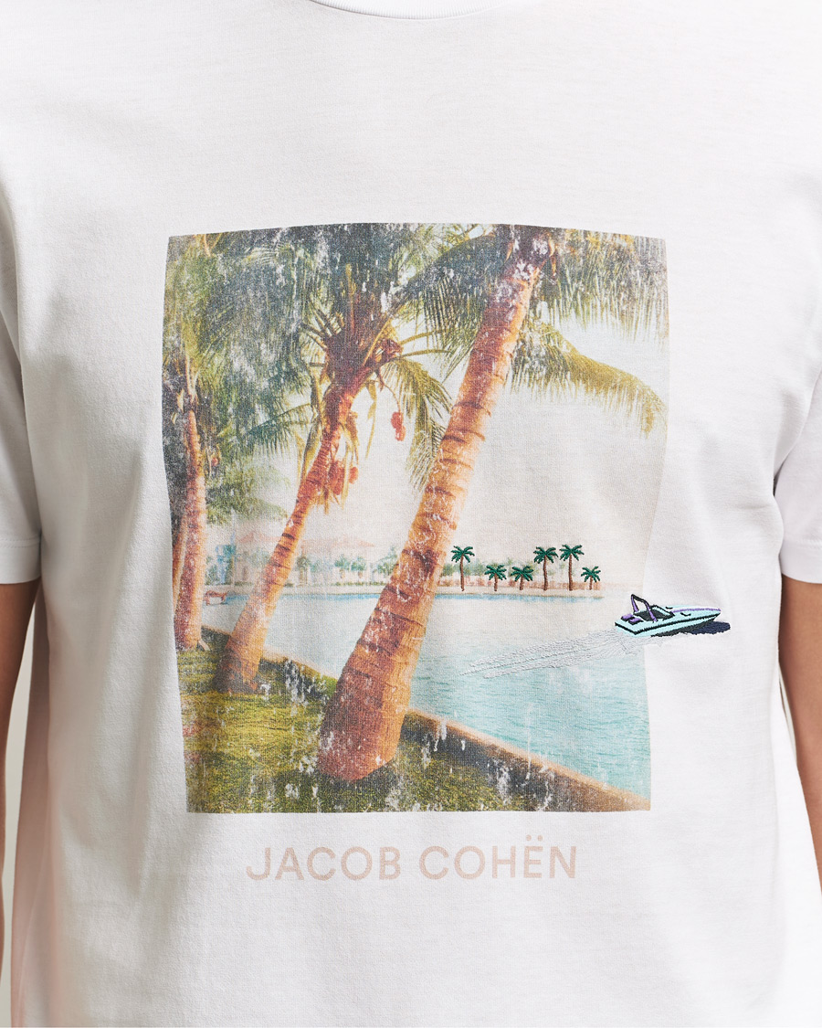 Herr | T-Shirts | Jacob Cohën | Cotton Logo T-Shirt White