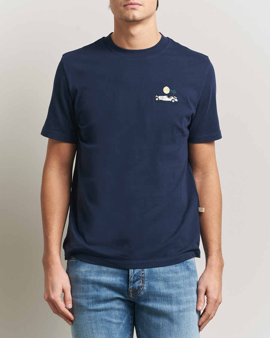 Herr | T-Shirts | Jacob Cohën | Cotton Logo T-Shirt Navy