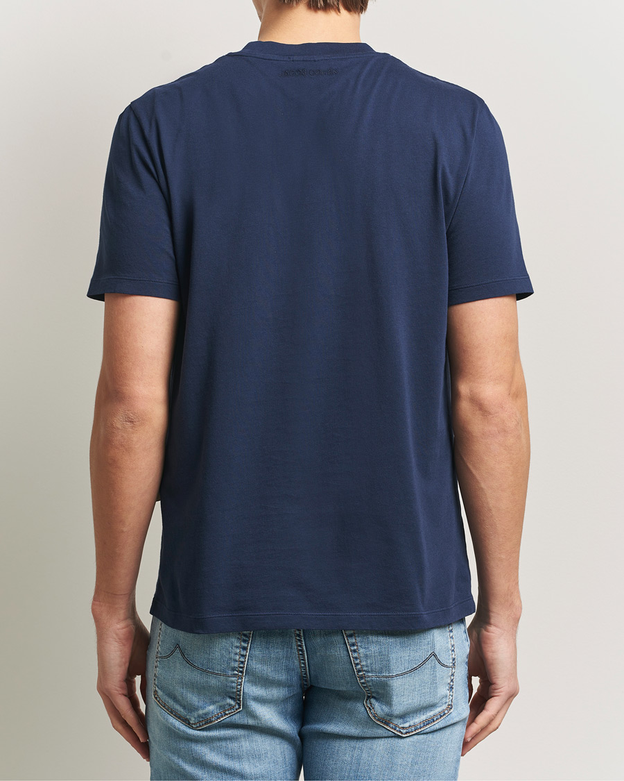 Herr | T-Shirts | Jacob Cohën | Cotton Logo T-Shirt Navy
