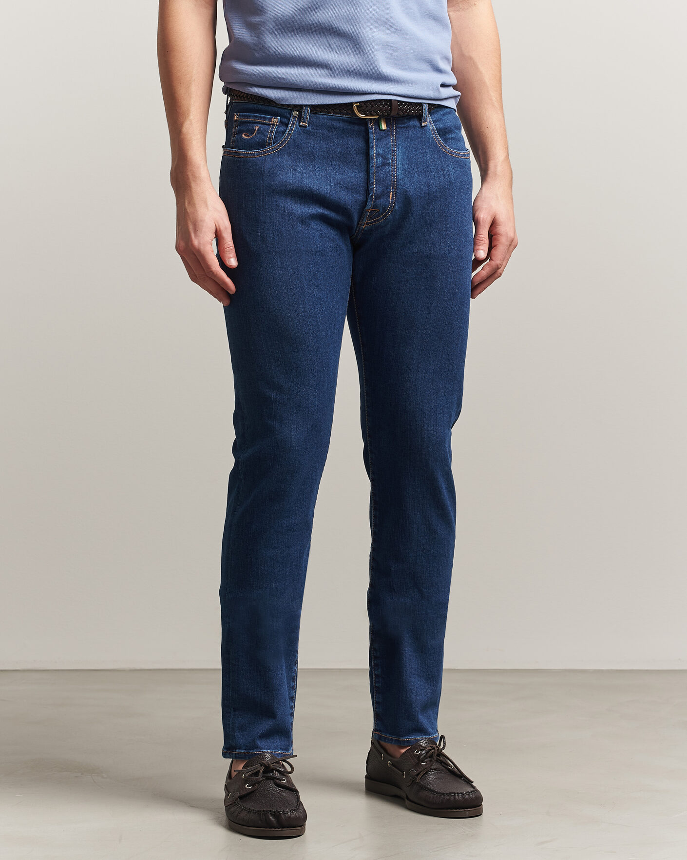 Herr | Jeans | Jacob Cohën | Bard Slim Fit Stretch Porsche Patch Jeans Dark Blue