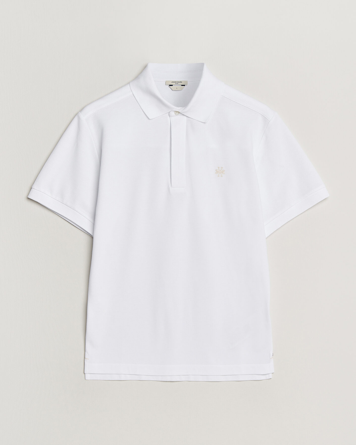 Herr | Pikéer | Jacob Cohën | Cotton Polo Piquet Optical White