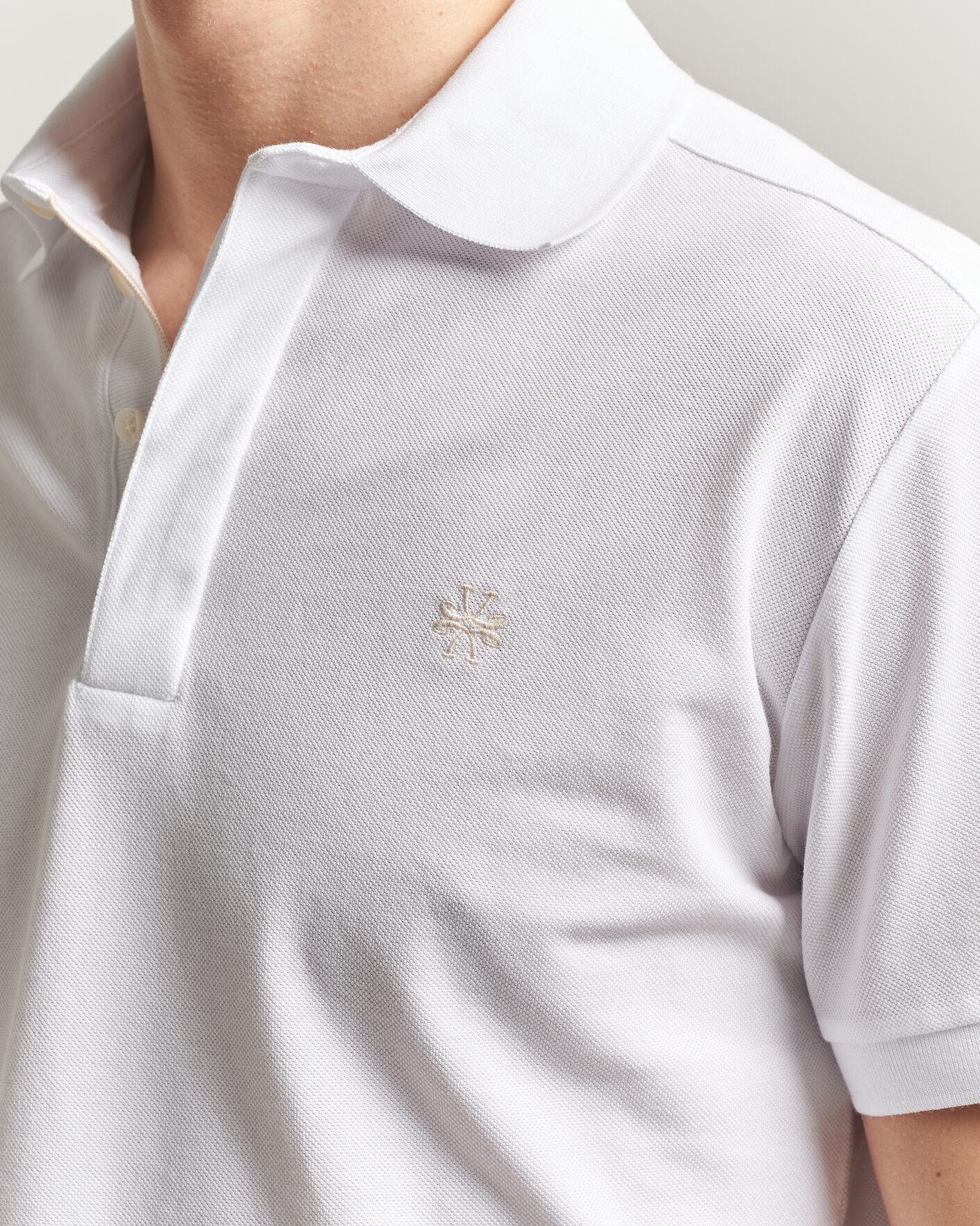 Herr | Pikéer | Jacob Cohën | Cotton Polo Piquet Optical White