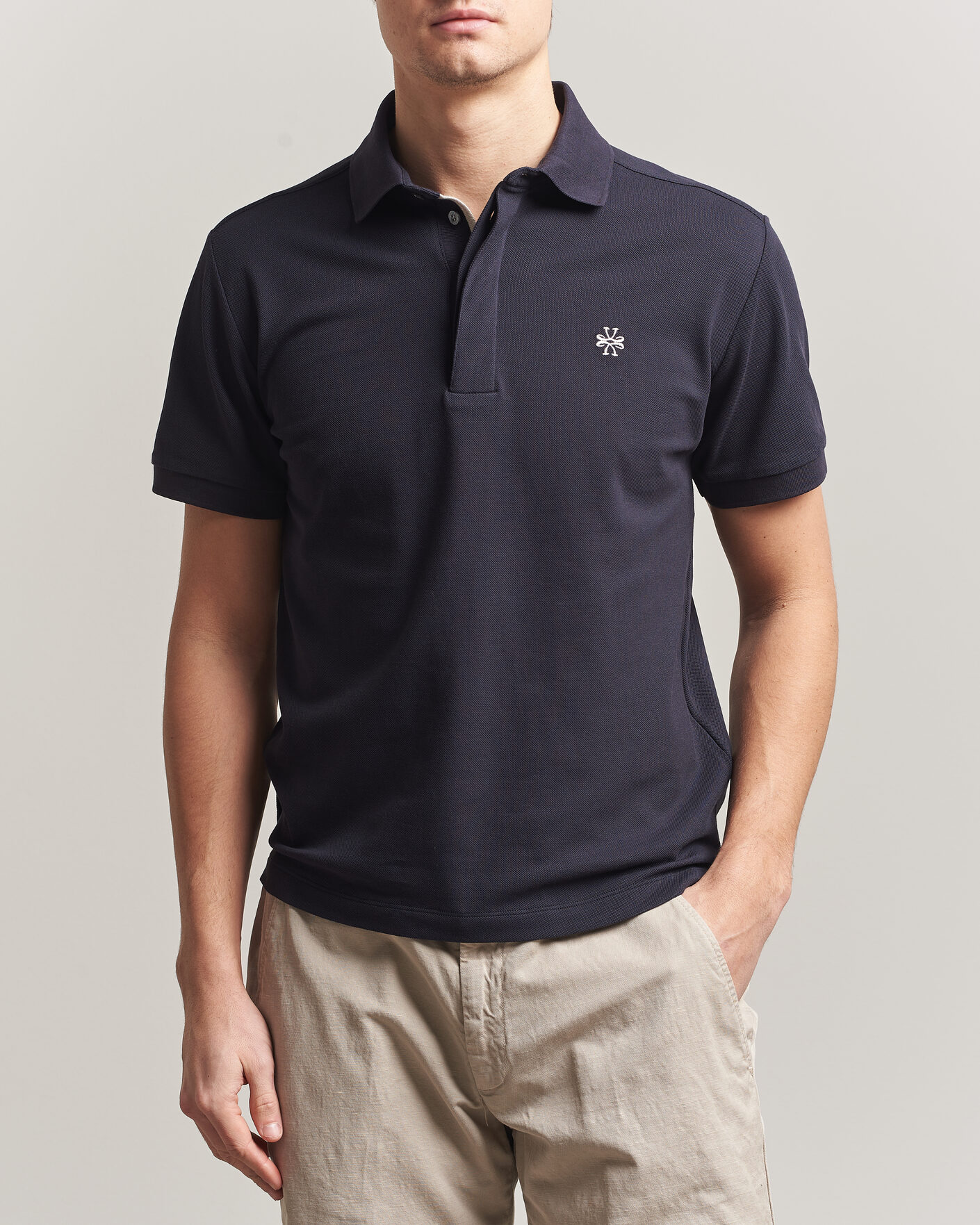 Herr | Pikéer | Jacob Cohën | Cotton Polo Piquet Navy Blue