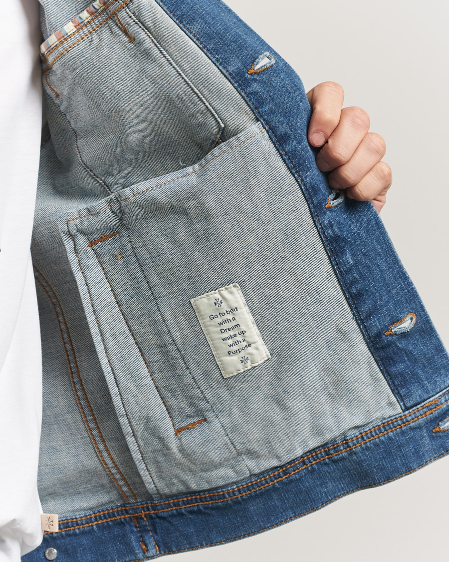 Herr | Jackor | Jacob Cohën | Denim Trucker Jacket Mid Blue