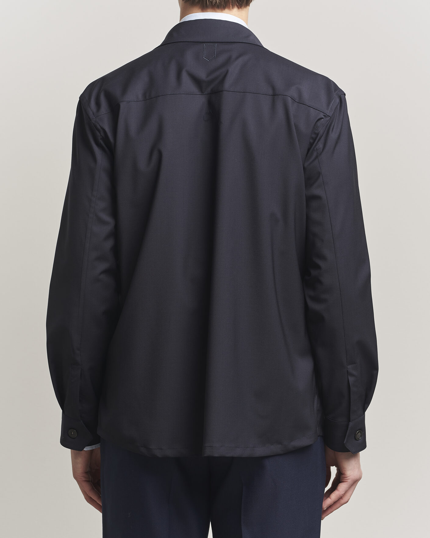 Herr | Skjortor | Canali | Travel Wool Overshirt Navy