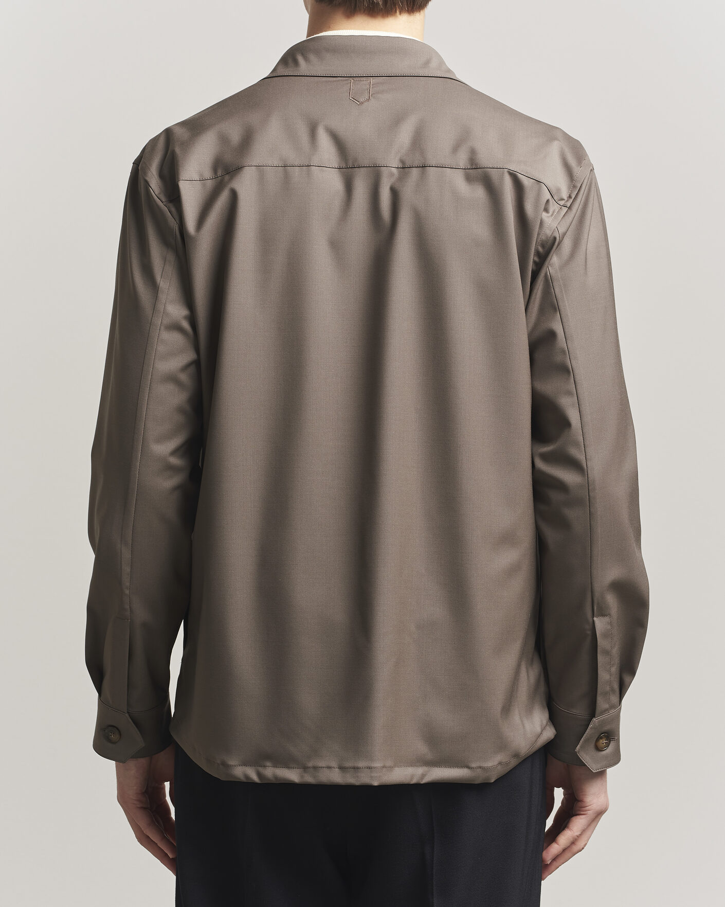 Herr | Skjortor | Canali | Travel Wool Overshirt Brown