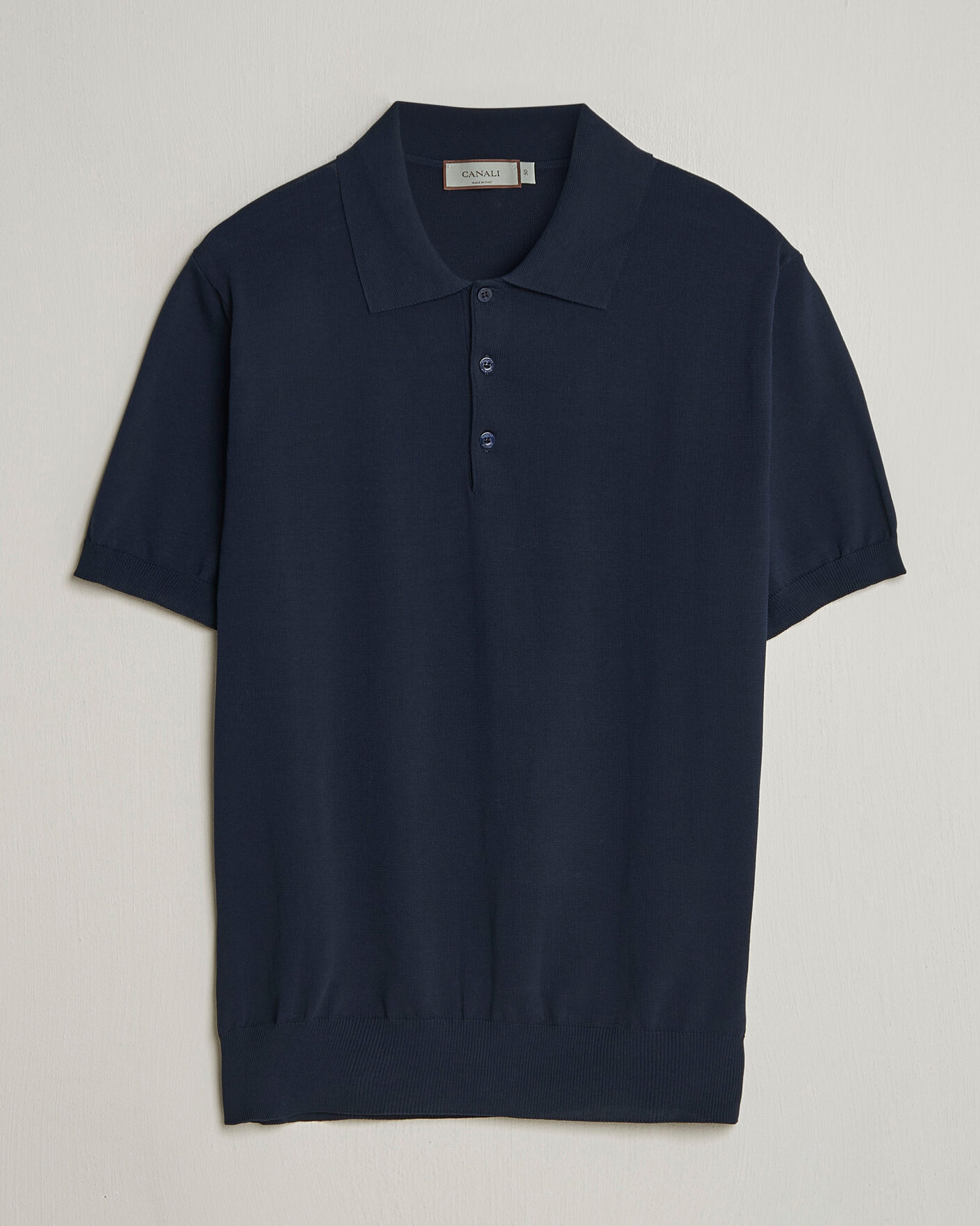 Herr | Pikéer | Canali | Cotton Short Sleeve Polo Navy