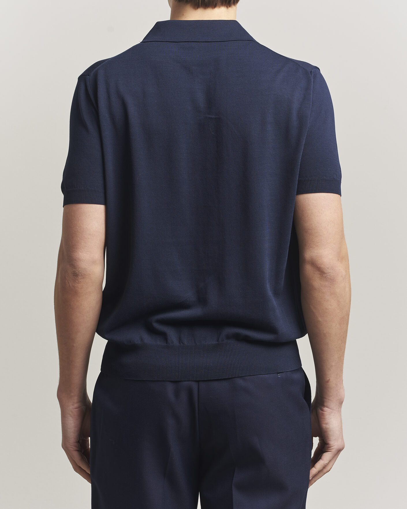 Herr | Pikéer | Canali | Cotton Short Sleeve Polo Navy