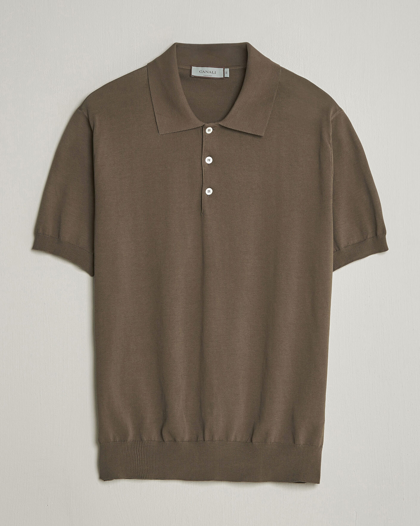 Herr | Pikéer | Canali | Cotton Short Sleeve Polo Brown