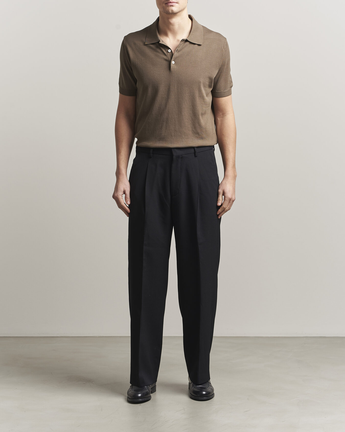Herr | Pikéer | Canali | Cotton Short Sleeve Polo Brown