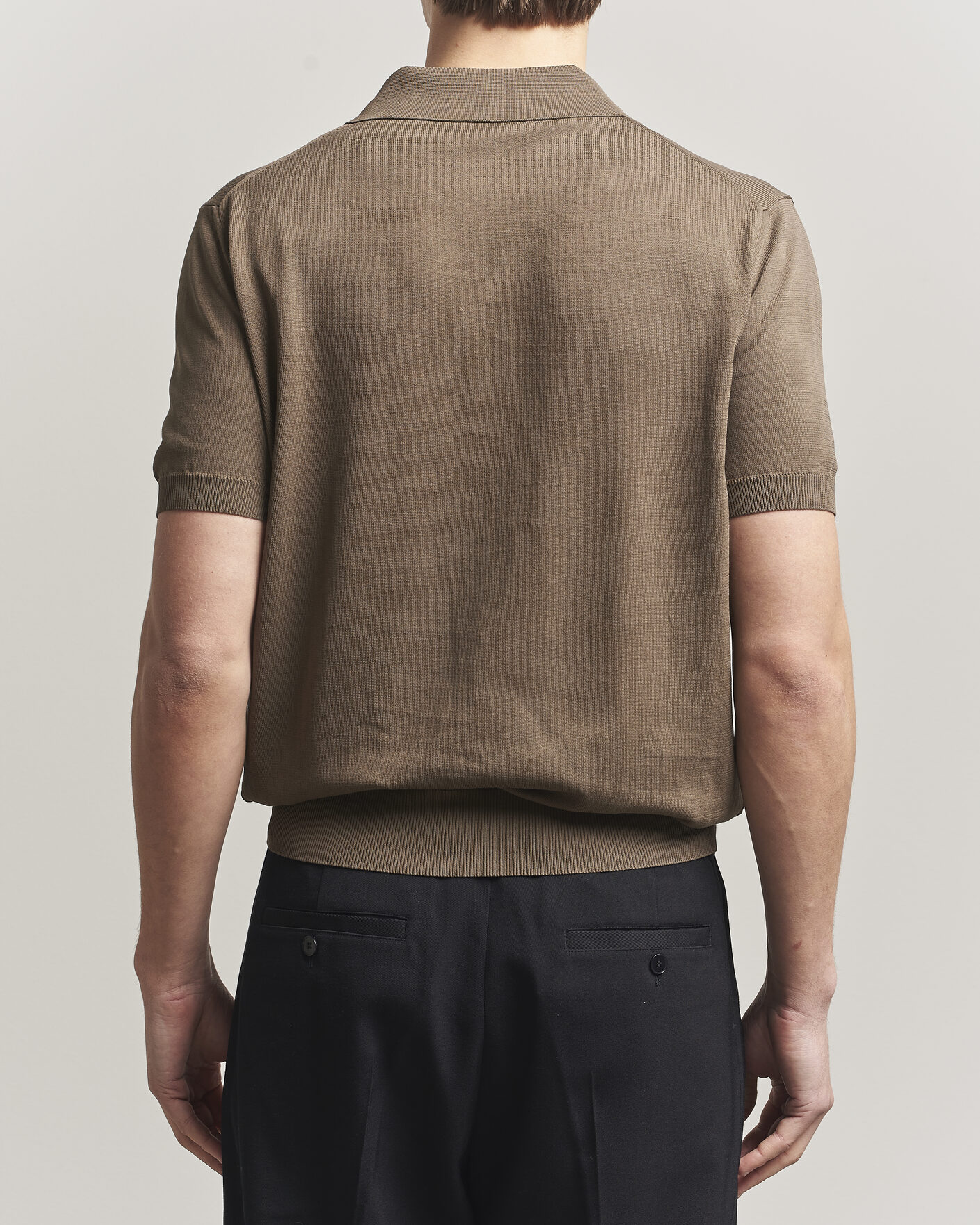 Herr | Pikéer | Canali | Cotton Short Sleeve Polo Brown