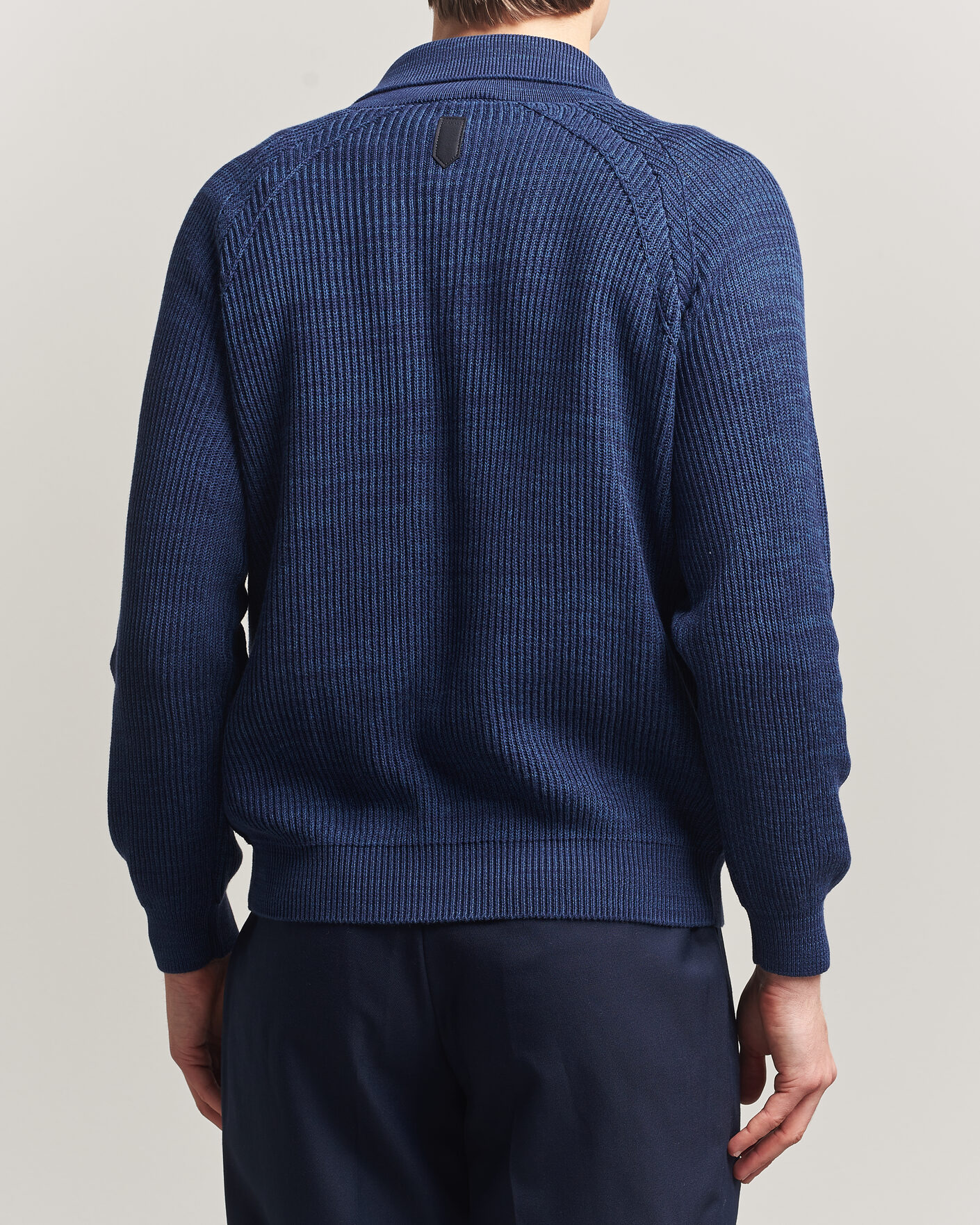 Herr | Tröjor | Canali | Rib Knit Shawl Cardigan Navy