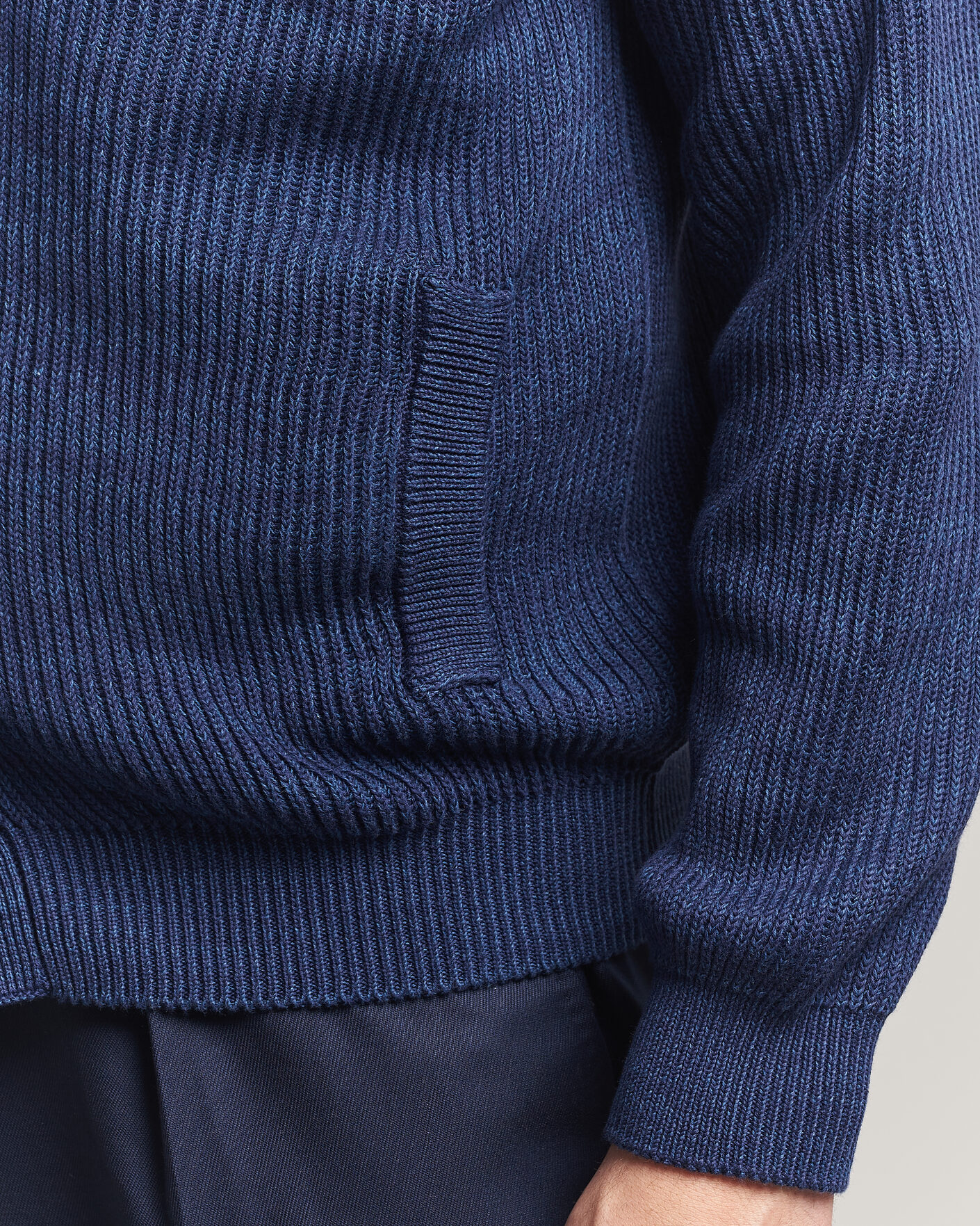 Herr | Tröjor | Canali | Rib Knit Shawl Cardigan Navy