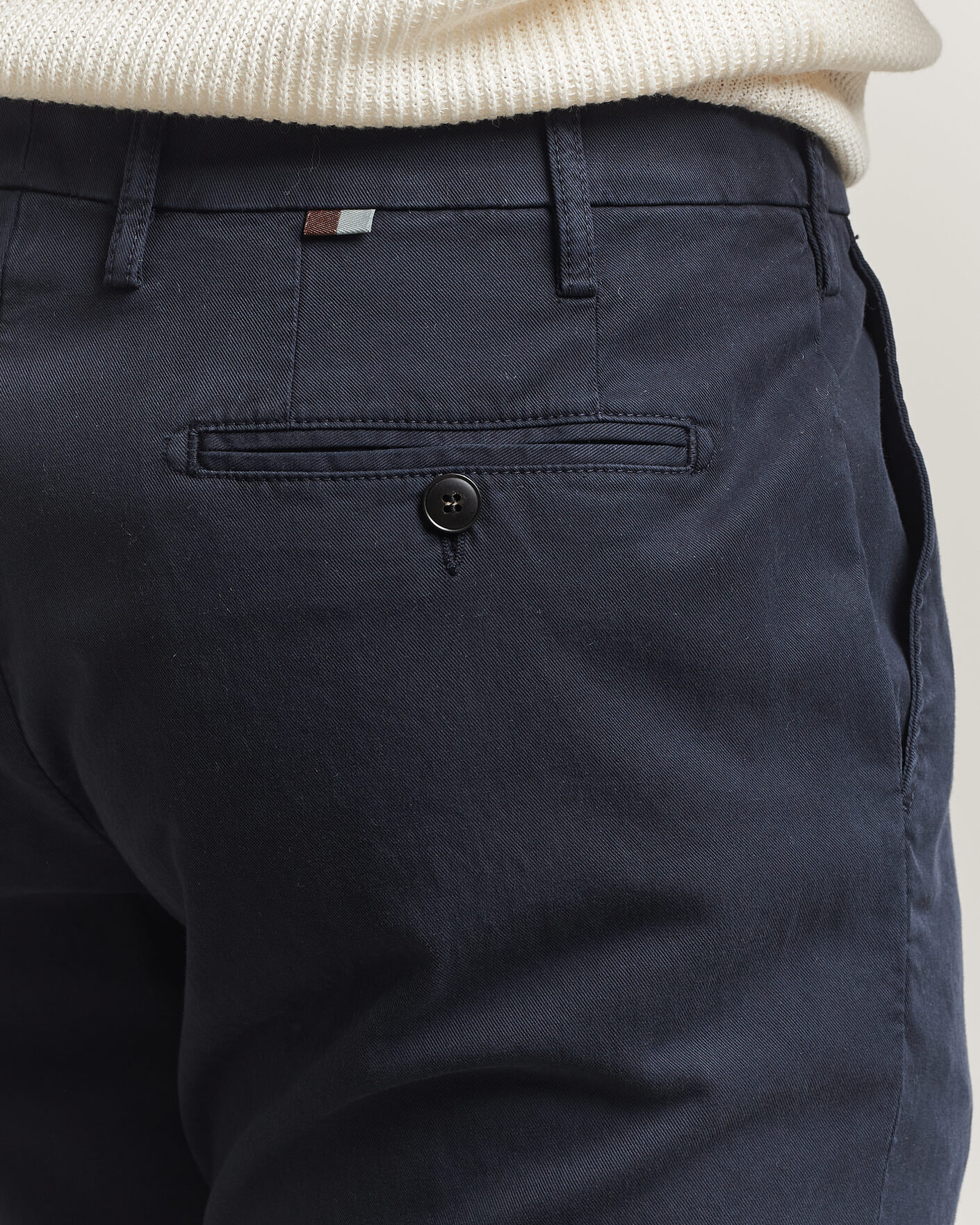 Herr | Byxor | Canali | Regular Fit Cotton/Stretch Chinos Navy
