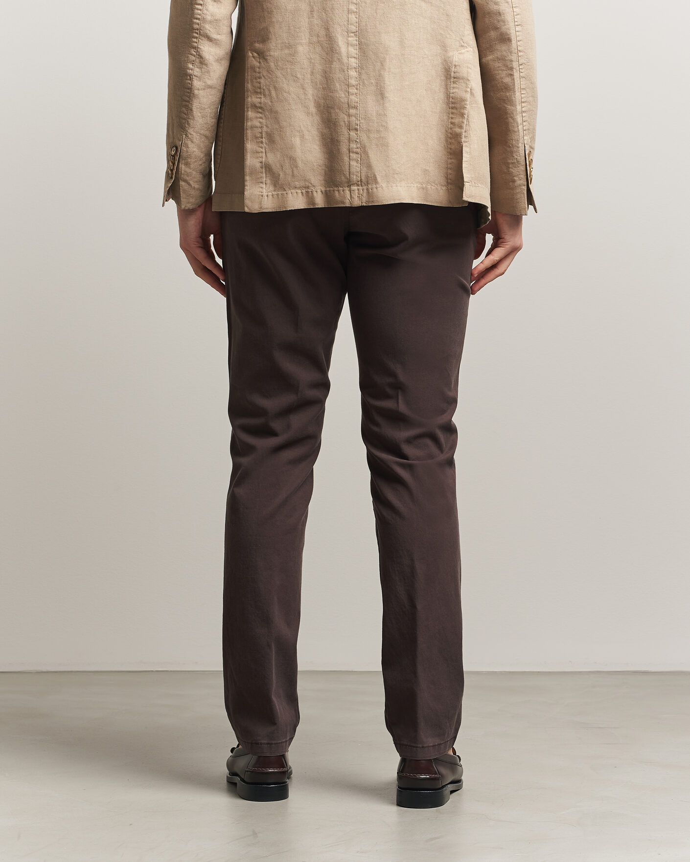 Herr | Byxor | Canali | Regular Fit Cotton/Stretch Chinos Dark Brown