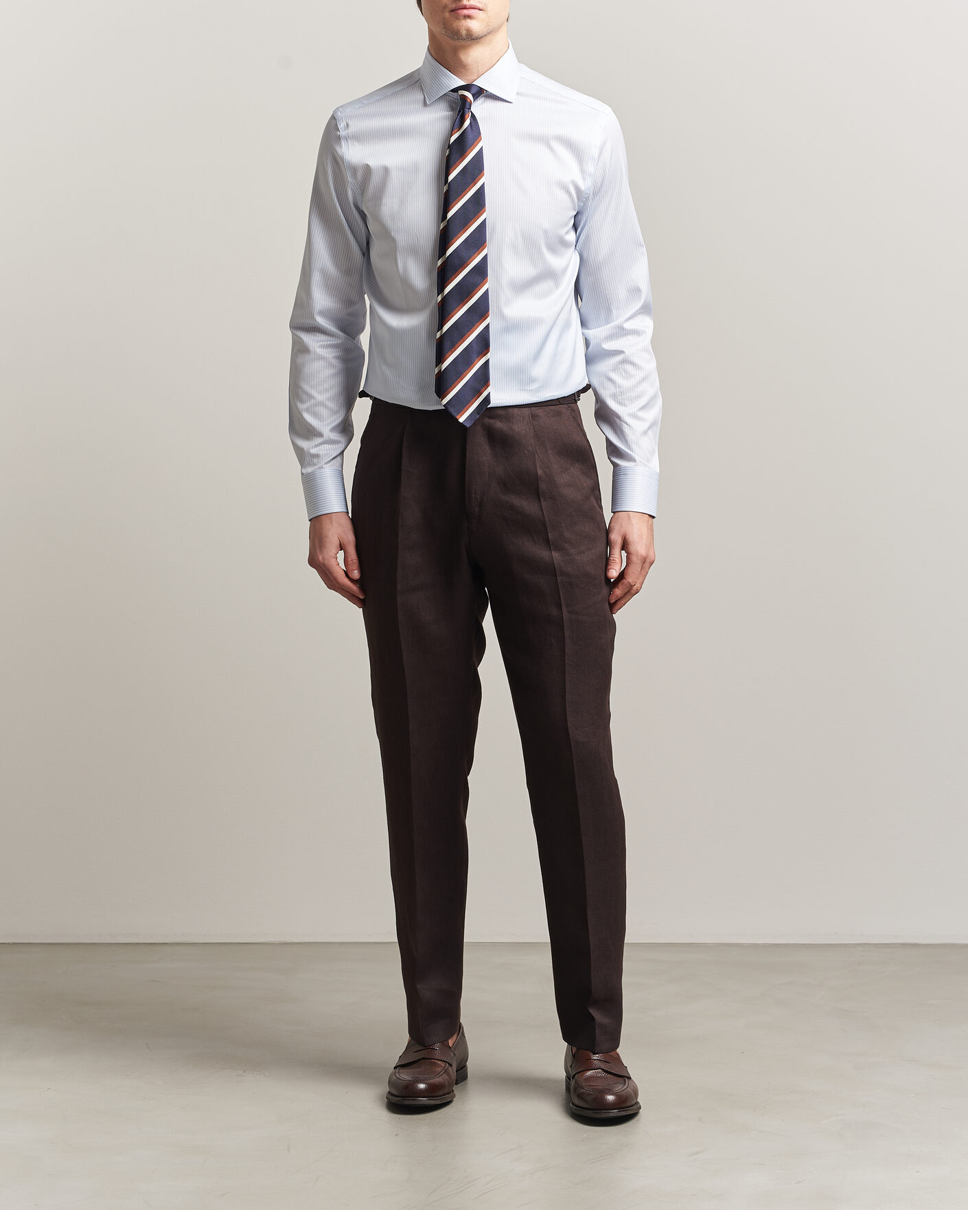 Herr | Skjortor | Canali | Slim Fit Impeccabile Shirt Light Blue Stripe