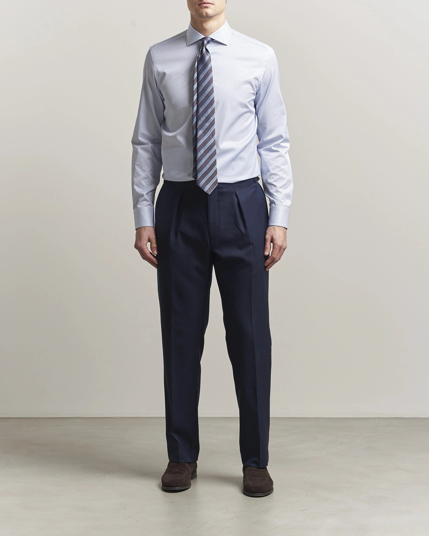 Herr | Skjortor | Canali | Slim Fit Impeccabile Shirt Blue Stripe