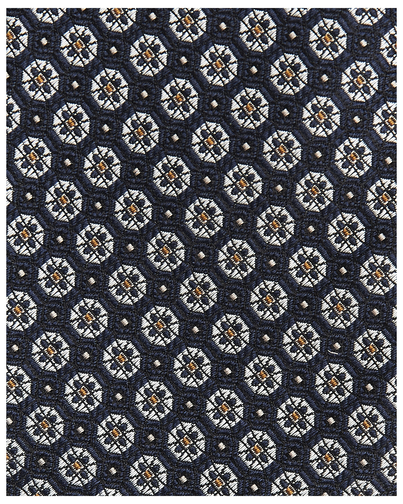 Herr | Slipsar | Canali | Jacquard Flower Silk Tie Navy