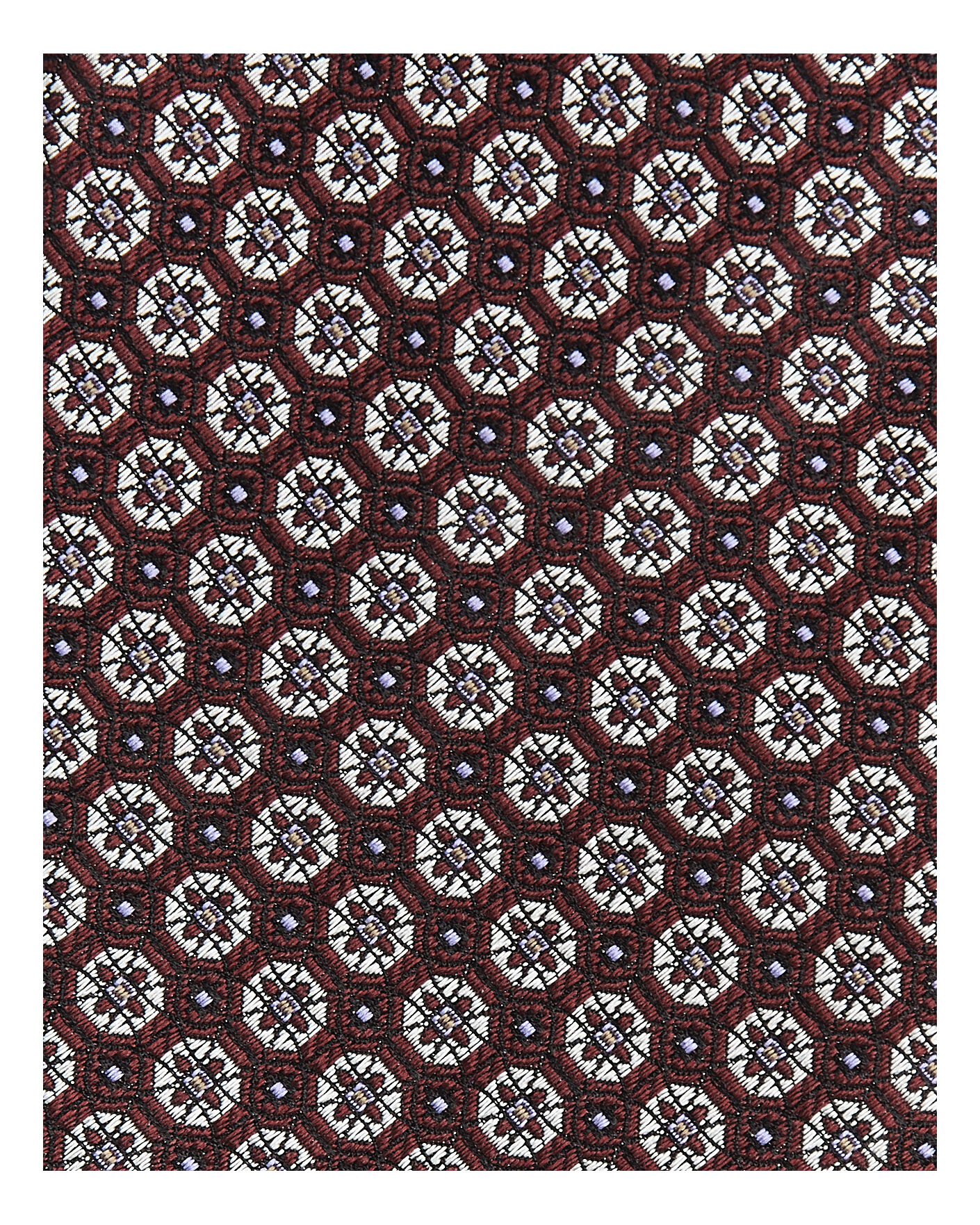 Herr | Slipsar | Canali | Jacquard Flower Silk Tie Burgundy