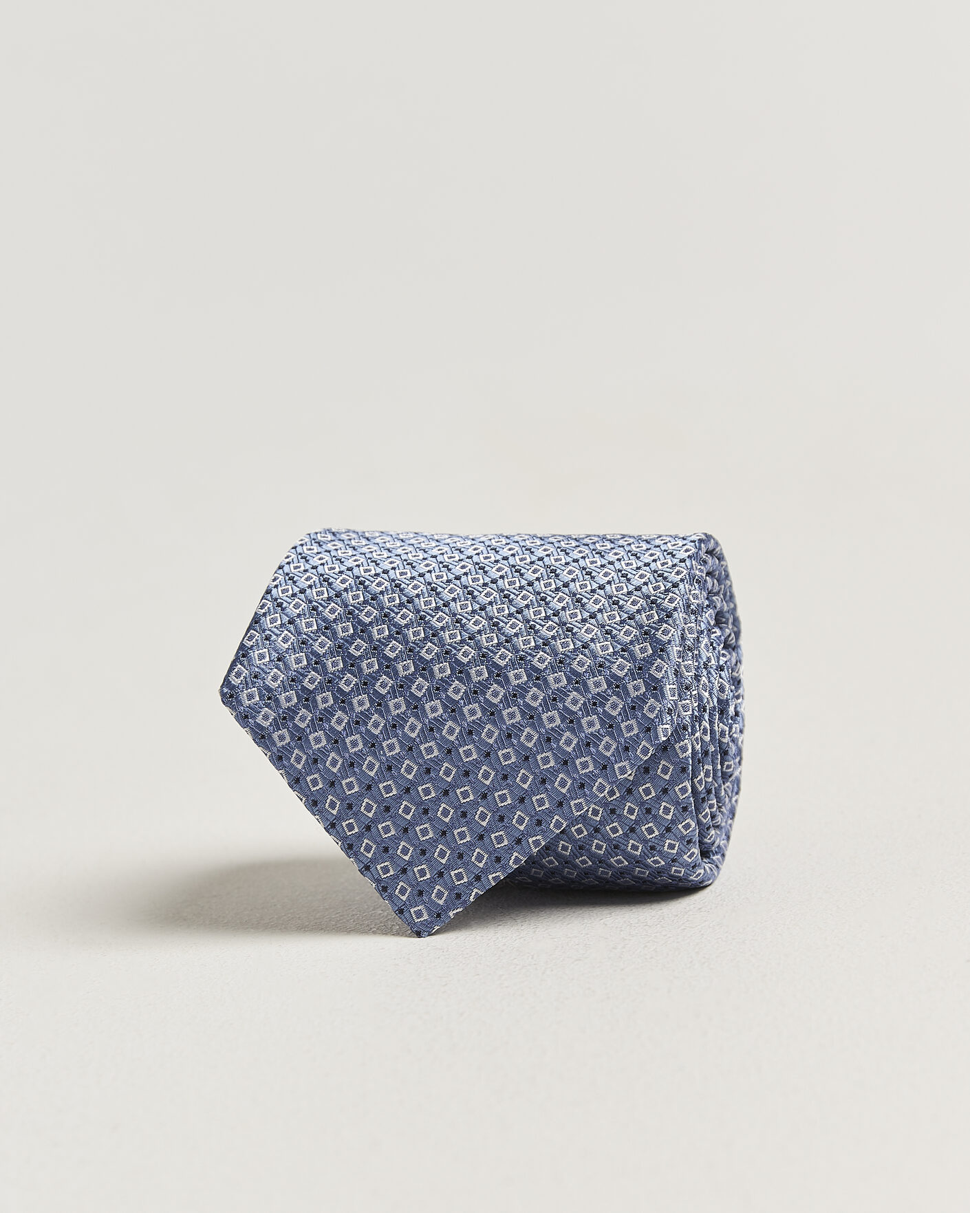 Herr | Slipsar | Canali | Micro Structure Silk Tie Light Blue