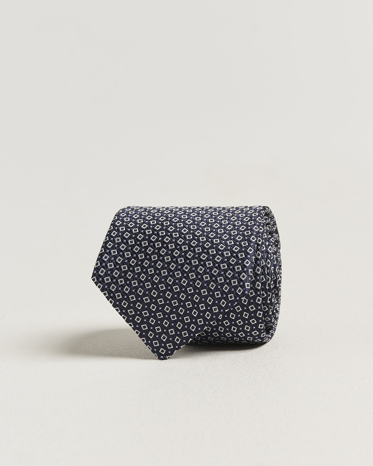 Herr | Slipsar | Canali | Micro Structure Silk Tie Navy
