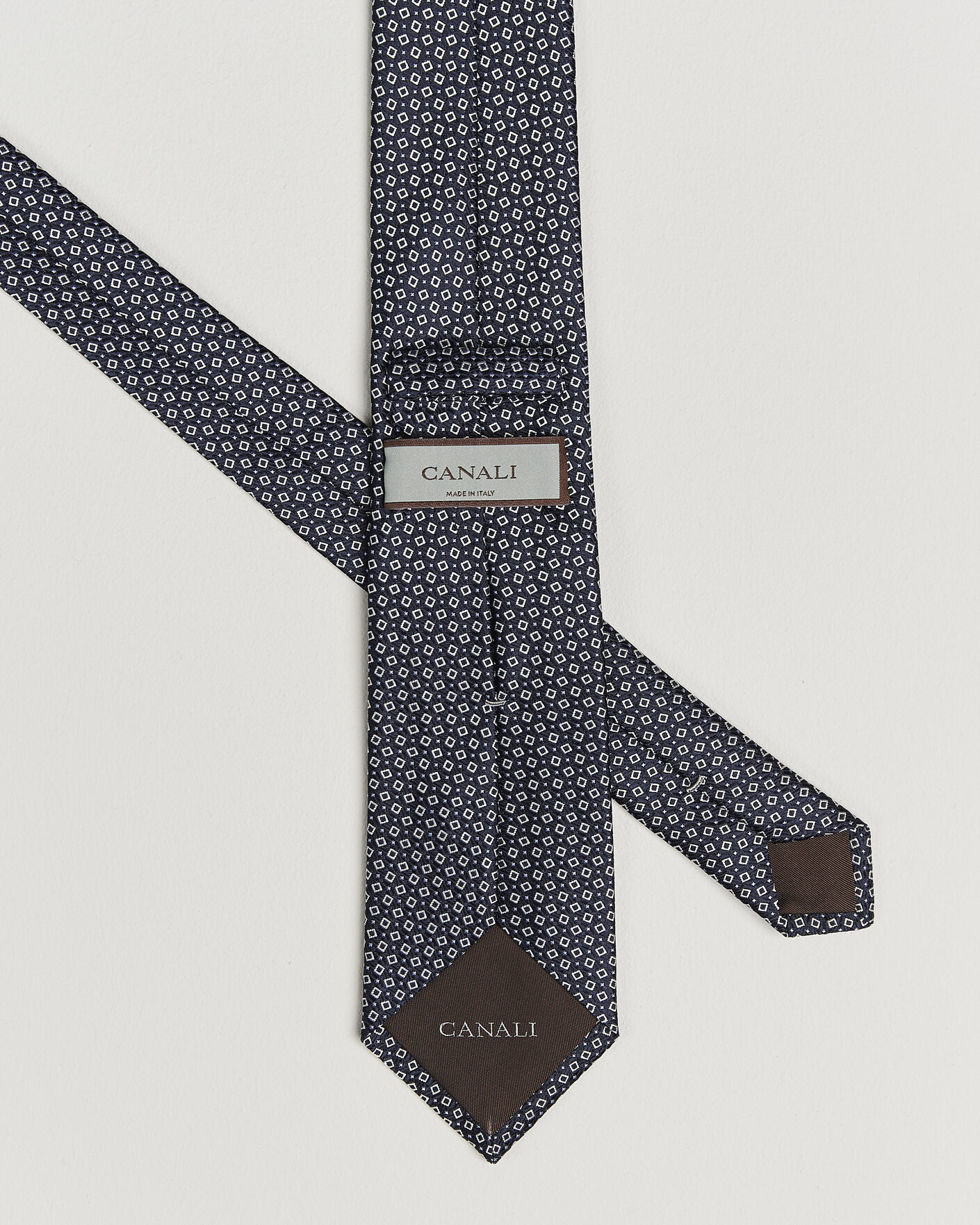 Herr | Slipsar | Canali | Micro Structure Silk Tie Navy