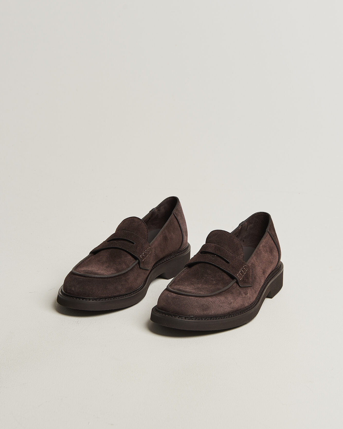 Herr | Loafers | Canali | Penny Loafers Dark Brown Suede