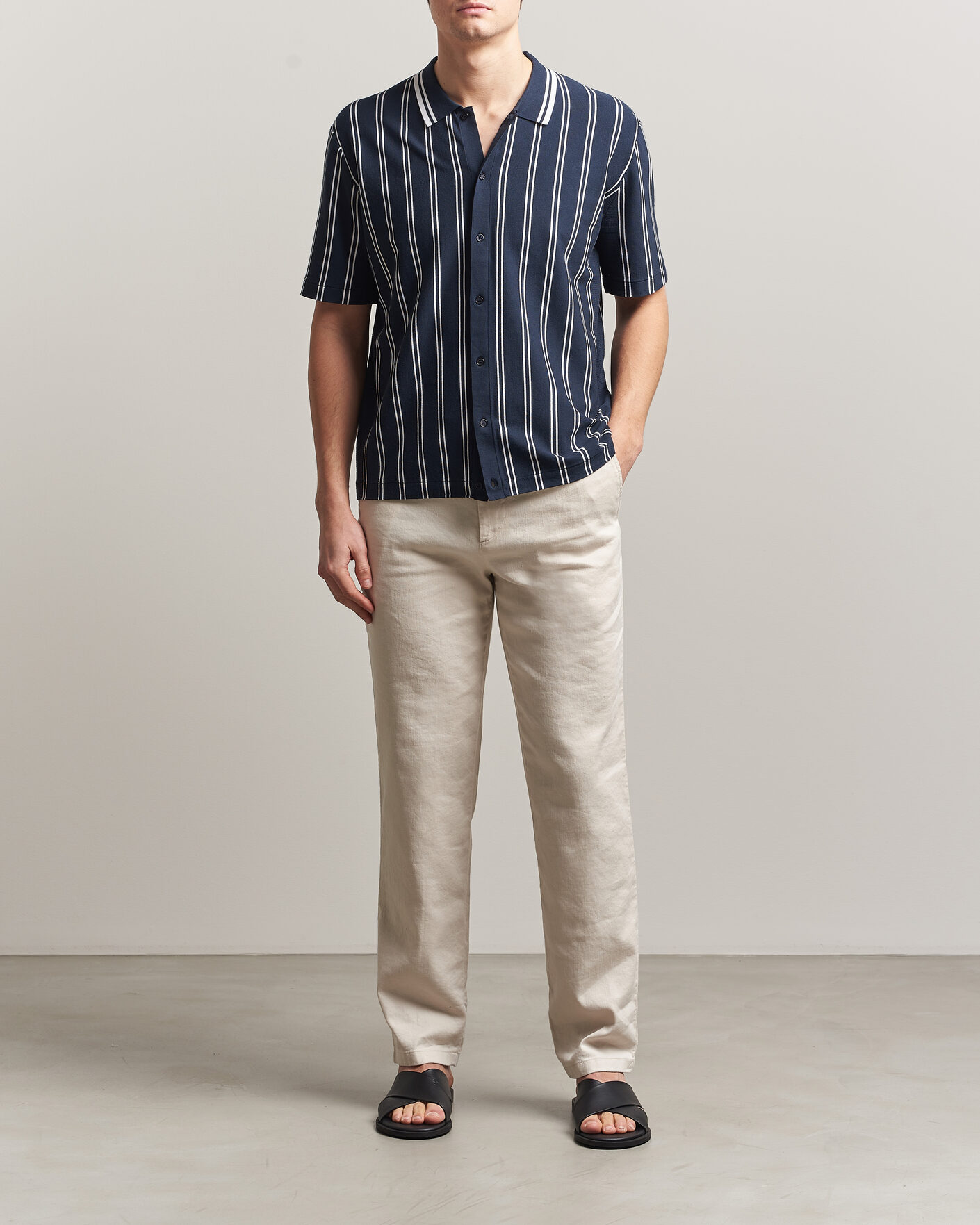 Herr | Byxor | J.Lindeberg | Logan Stretch Linen Pants Moonbeam