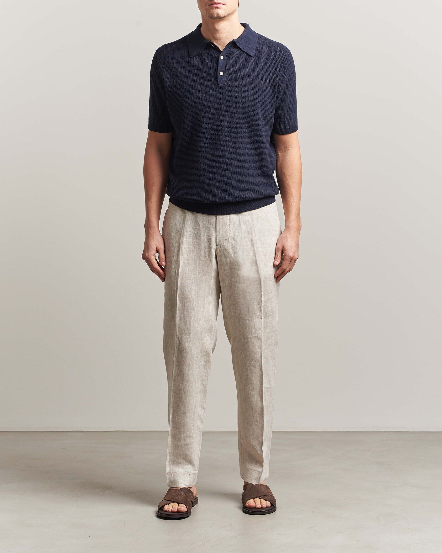 Herr | Byxor | J.Lindeberg | Soren Drape Linen Pants Moonbeam
