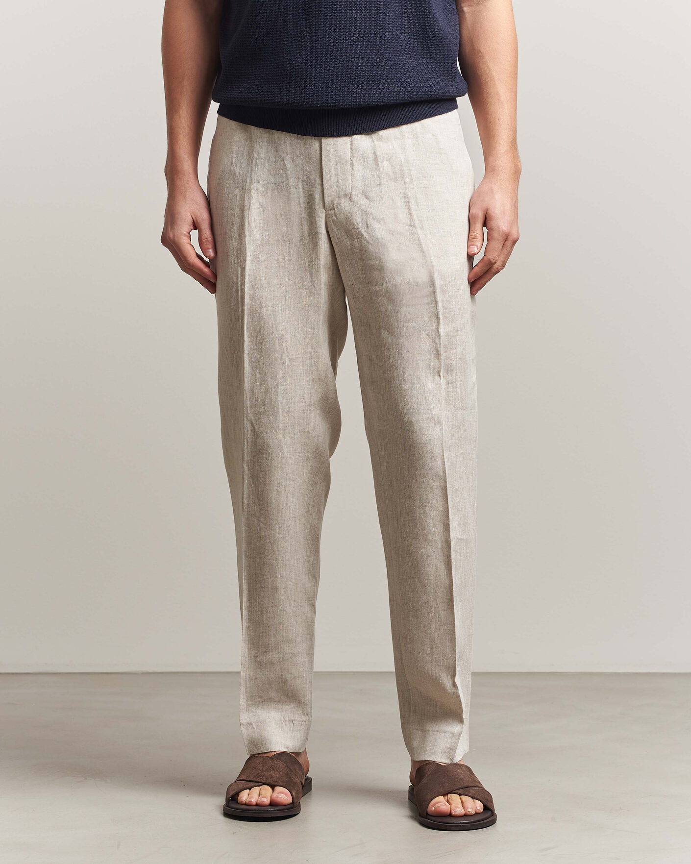 Herr | Byxor | J.Lindeberg | Soren Drape Linen Pants Moonbeam