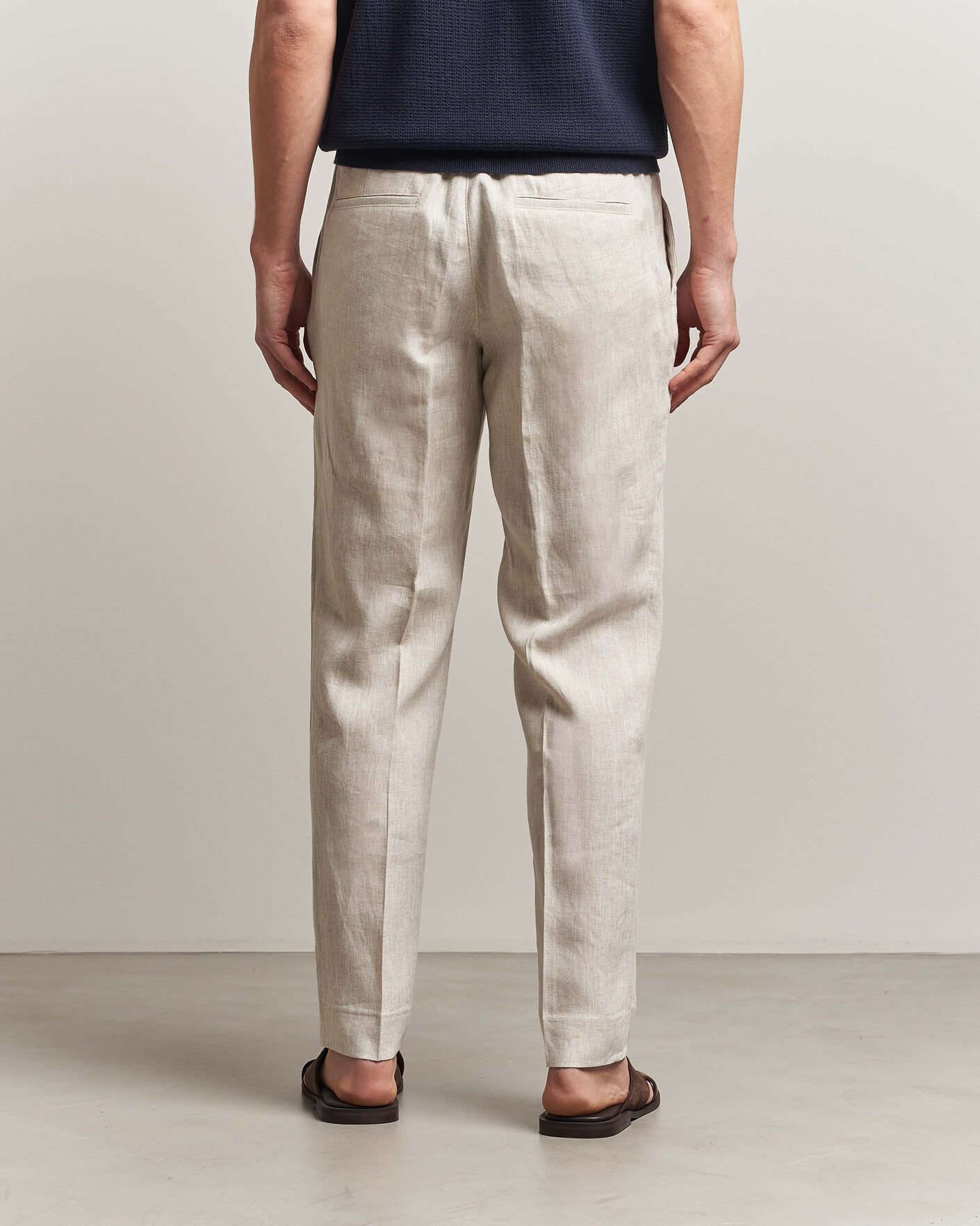 Herr | Byxor | J.Lindeberg | Soren Drape Linen Pants Moonbeam