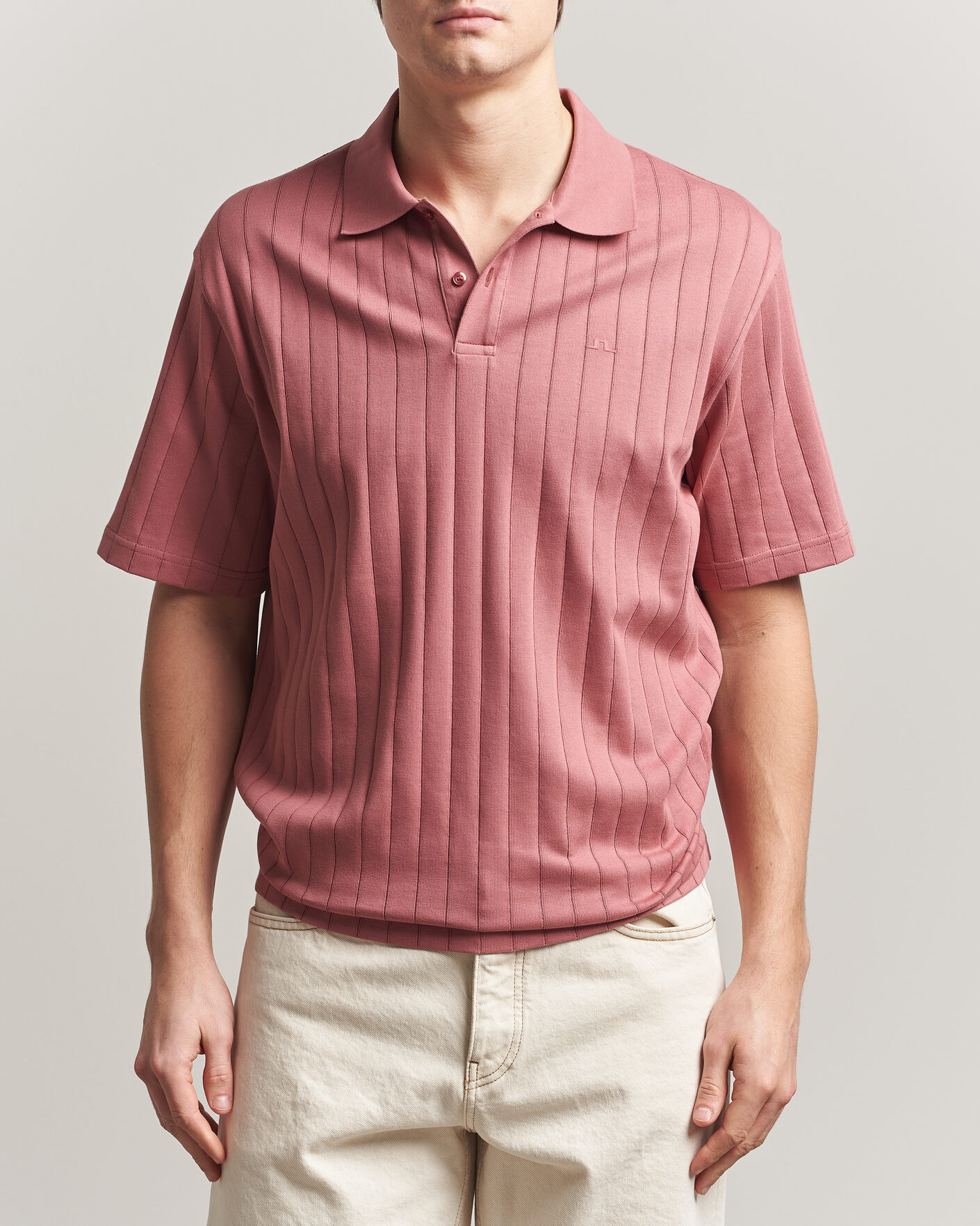 Herr | Pikéer | J.Lindeberg | Simon Striped Polo Withered Rose