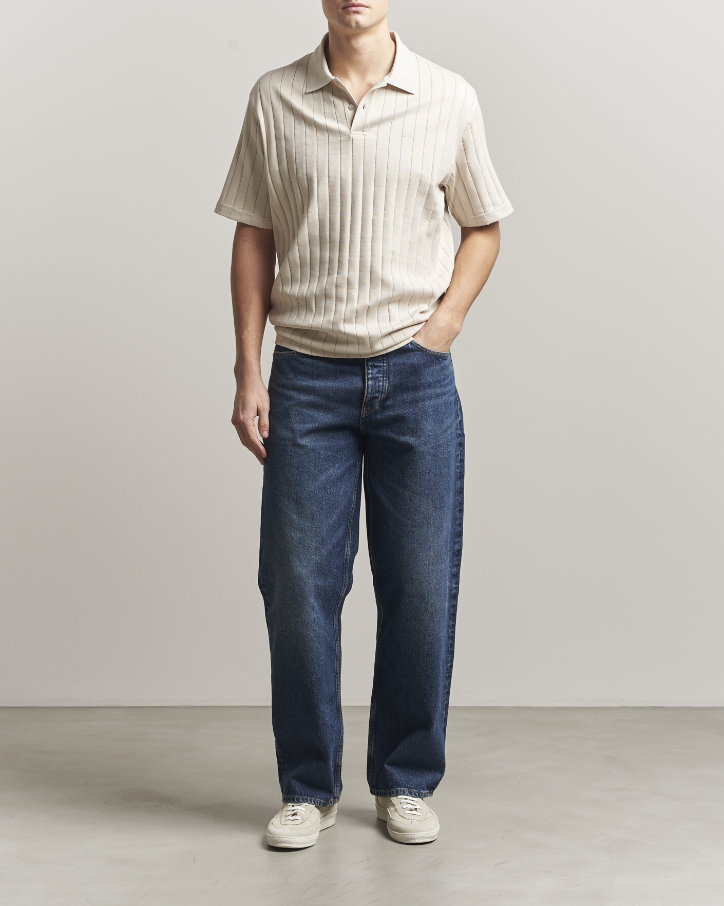 Herr | Pikéer | J.Lindeberg | Simon Striped Polo Moonbeam