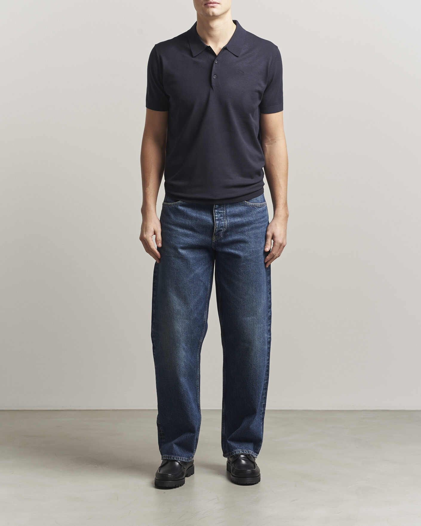 Herr | Pikéer | J.Lindeberg | Ridge Knitted Polo JL Navy