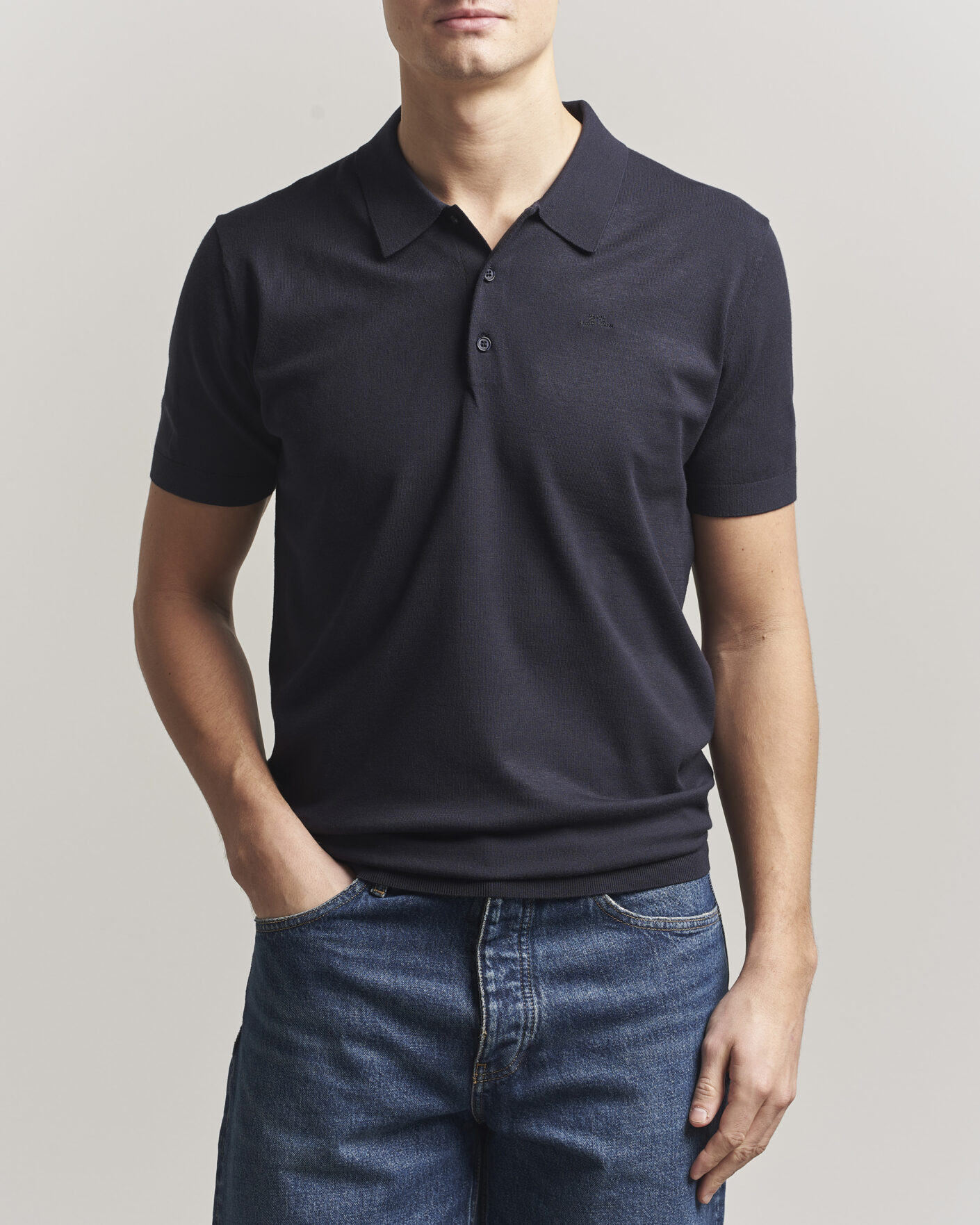 Herr | Pikéer | J.Lindeberg | Ridge Knitted Polo JL Navy
