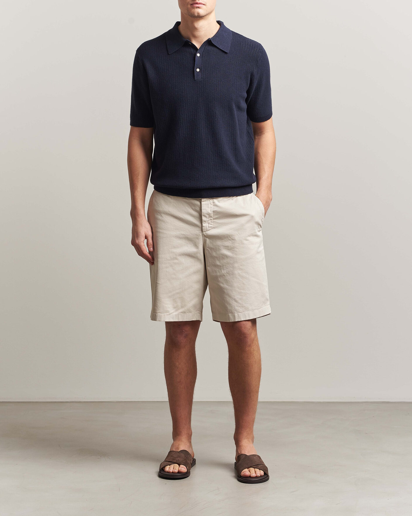 Herr | Shorts | J.Lindeberg | Shane Cotton Stretch Shorts Moonbeam