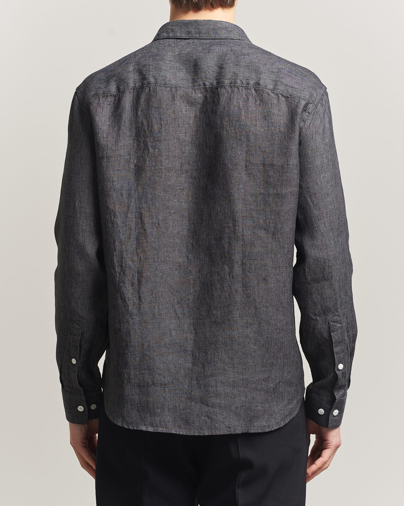 Herr | Skjortor | J.Lindeberg | Marlon Linen Melange Shirt Black