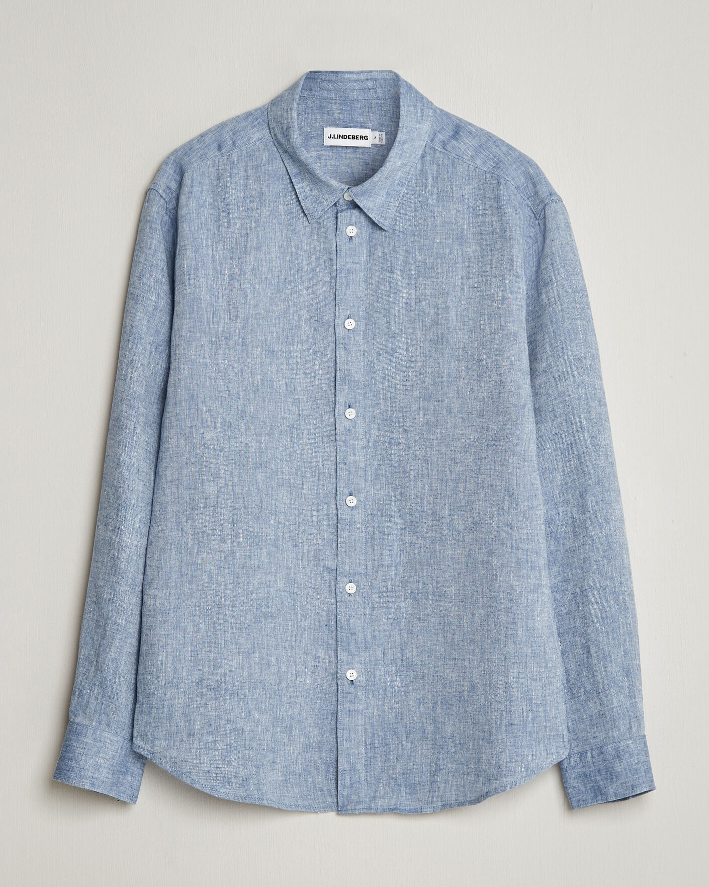 Herr | Skjortor | J.Lindeberg | Marlon Linen Melange Shirt Federal Blue