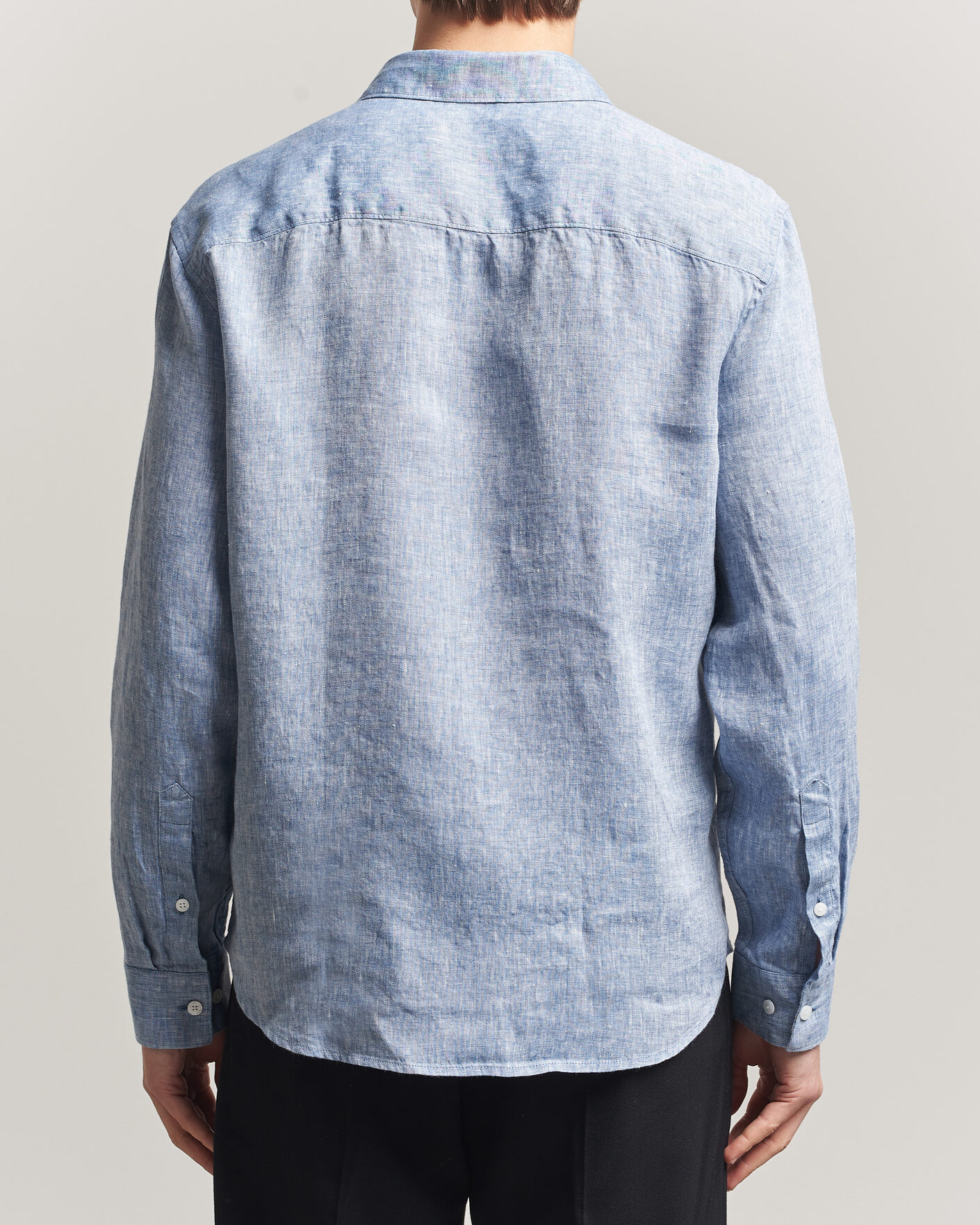 Herr | Skjortor | J.Lindeberg | Marlon Linen Melange Shirt Federal Blue