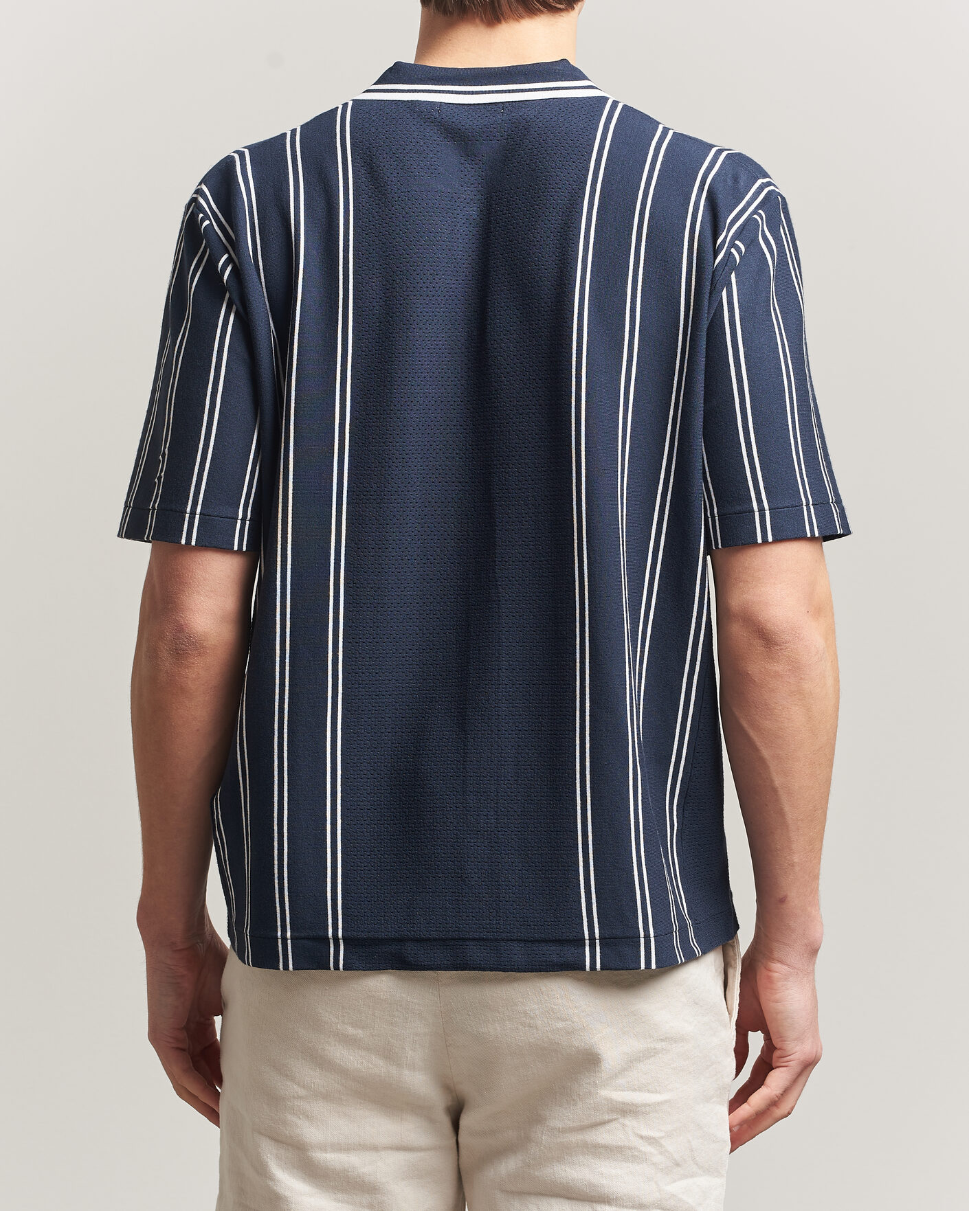 Herr | Skjortor | J.Lindeberg | Rue Knit Short Sleeve Shirt JL Navy