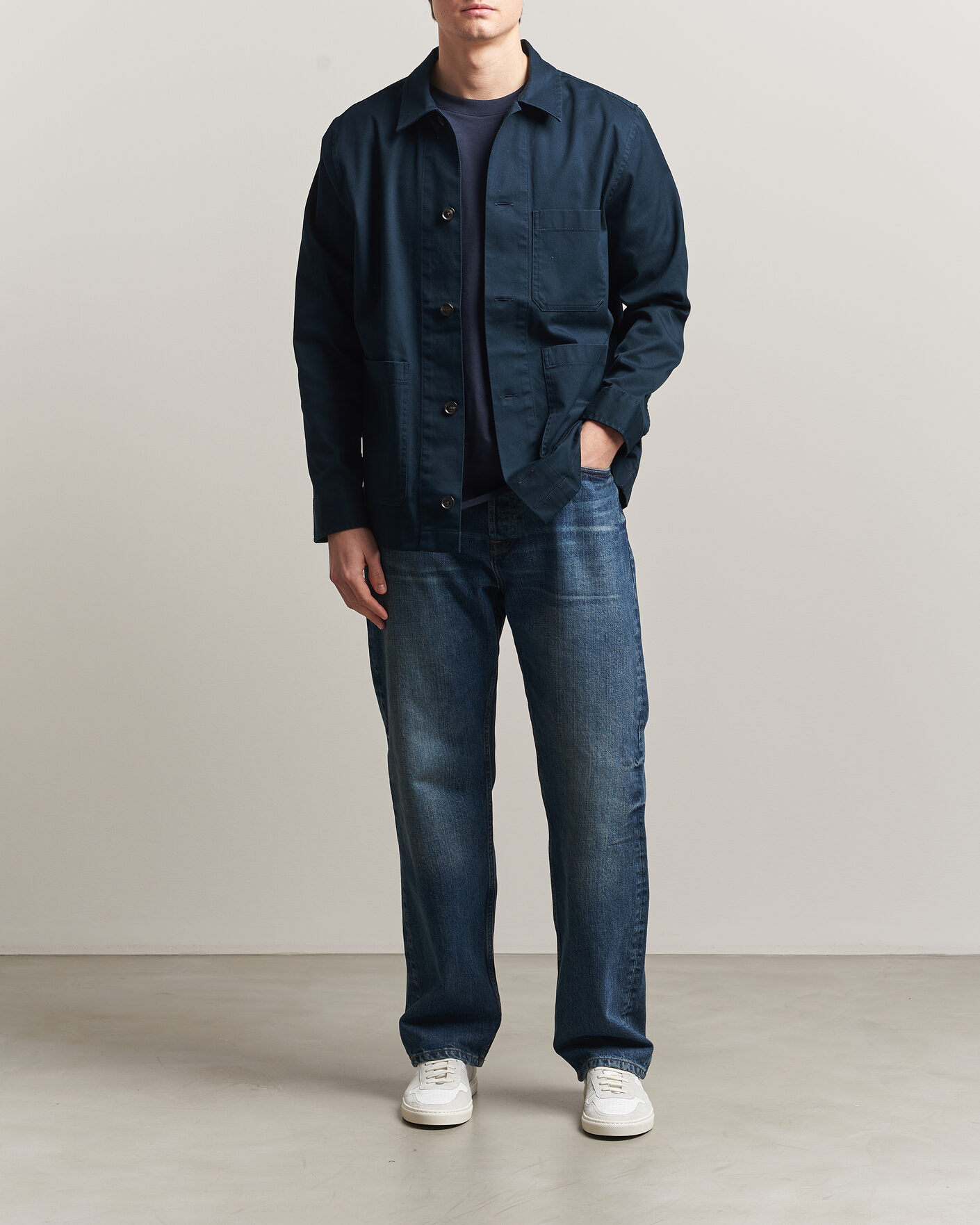 Herr | Skjortor | J.Lindeberg | Easton Cotton Overshirt JL Navy